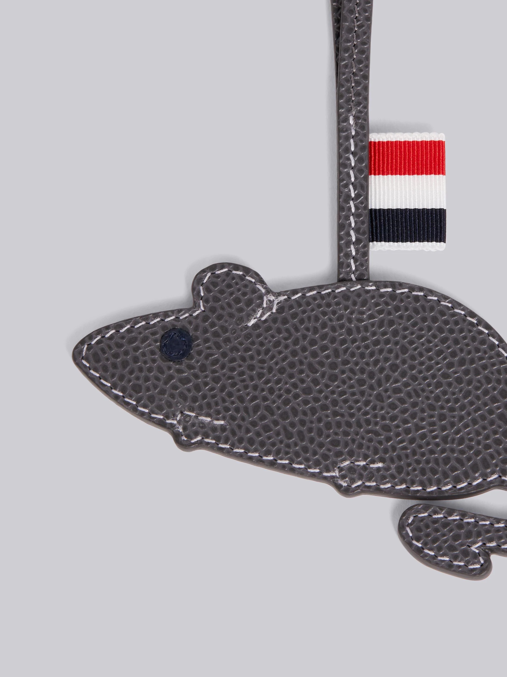 Medium Grey Pebbled Calfskin Mouse Charm - 2