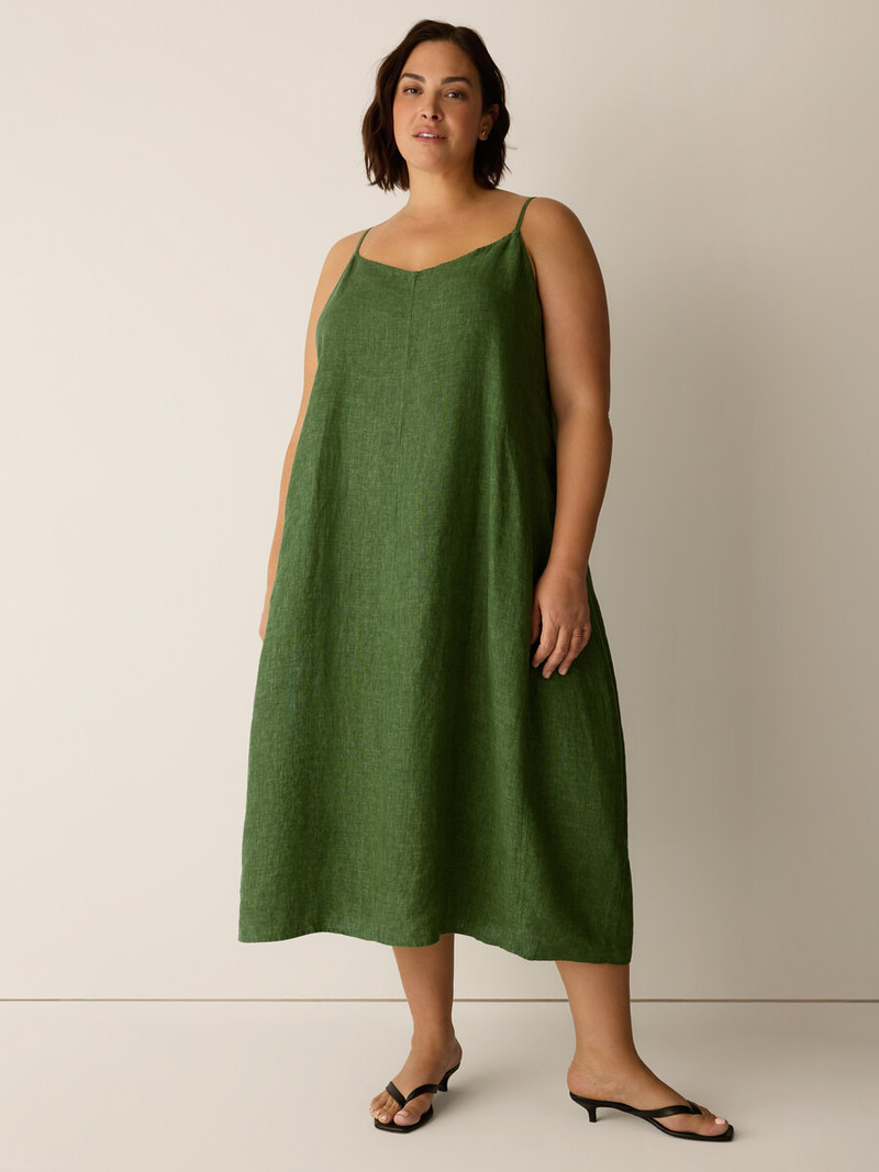 Washed Organic Linen Délavé Lantern Dress 6