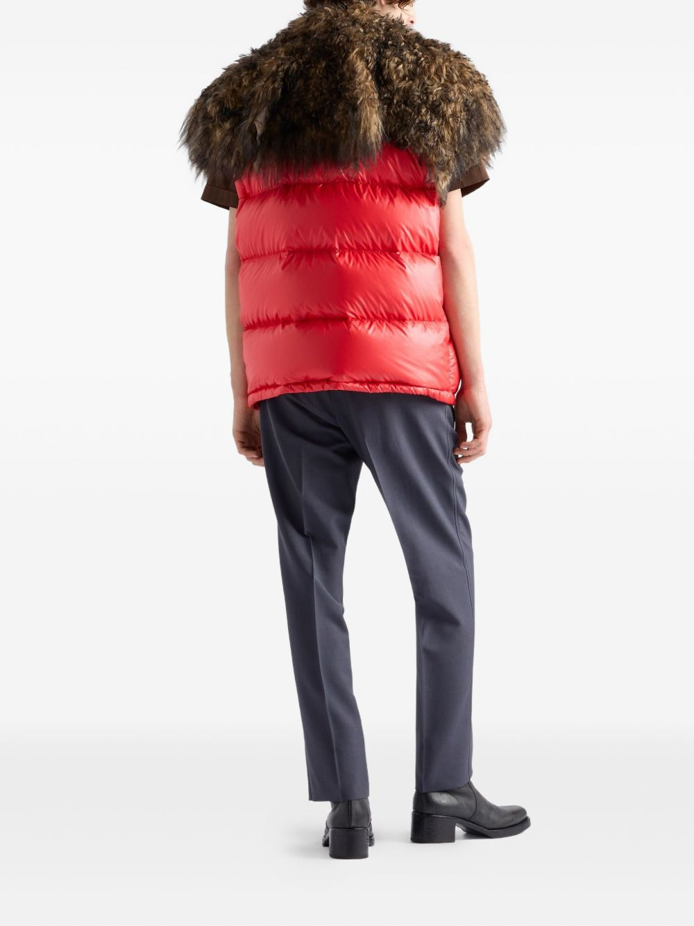 textured-collar puffer gilet - 3