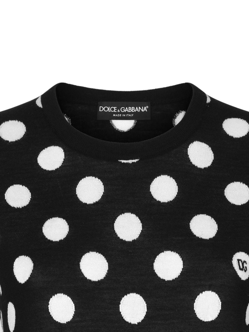 polka dot-pattern intarsia-knit top - 2