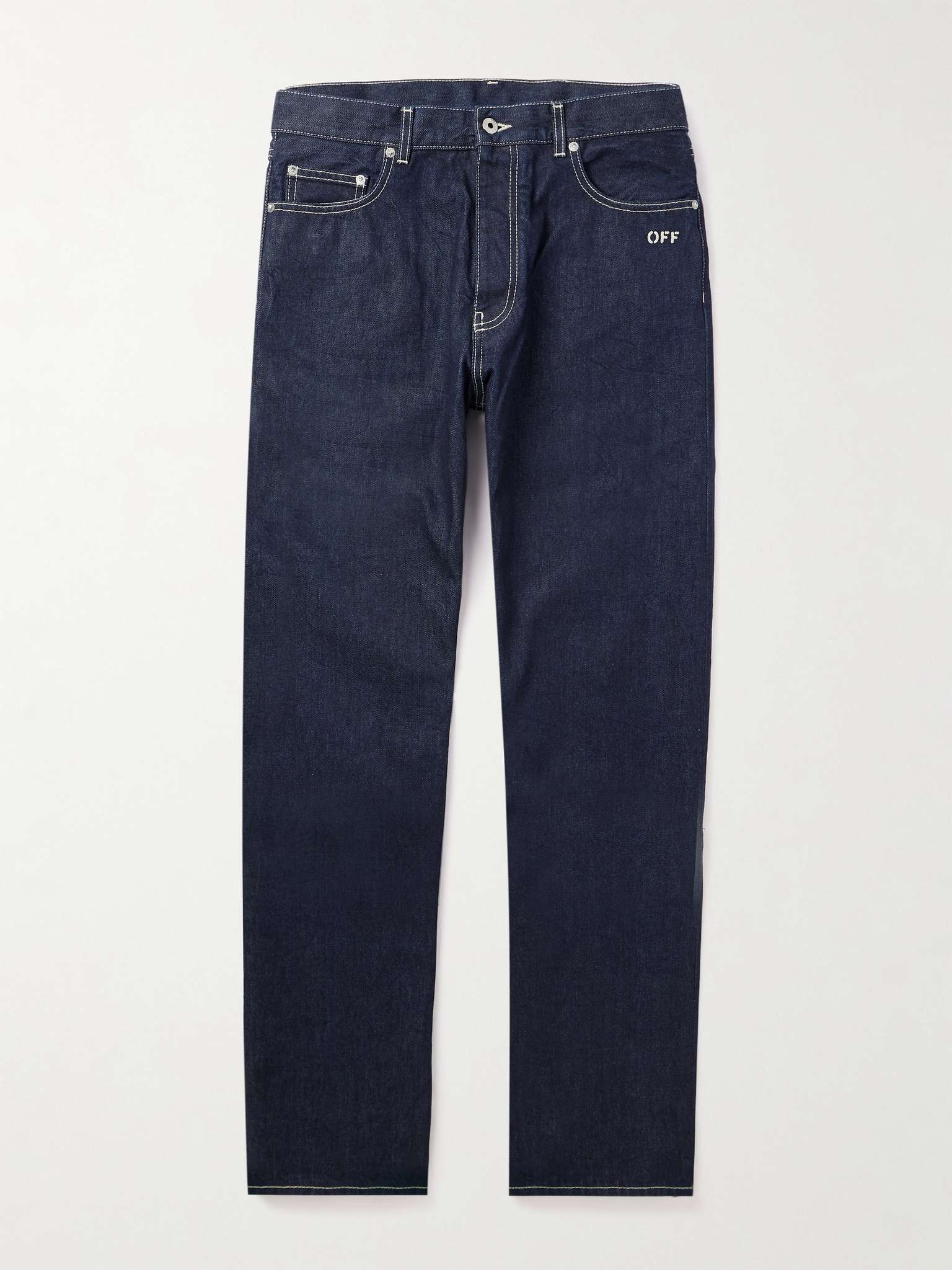 Logo-Embroidered Straight-Leg Jeans - 1
