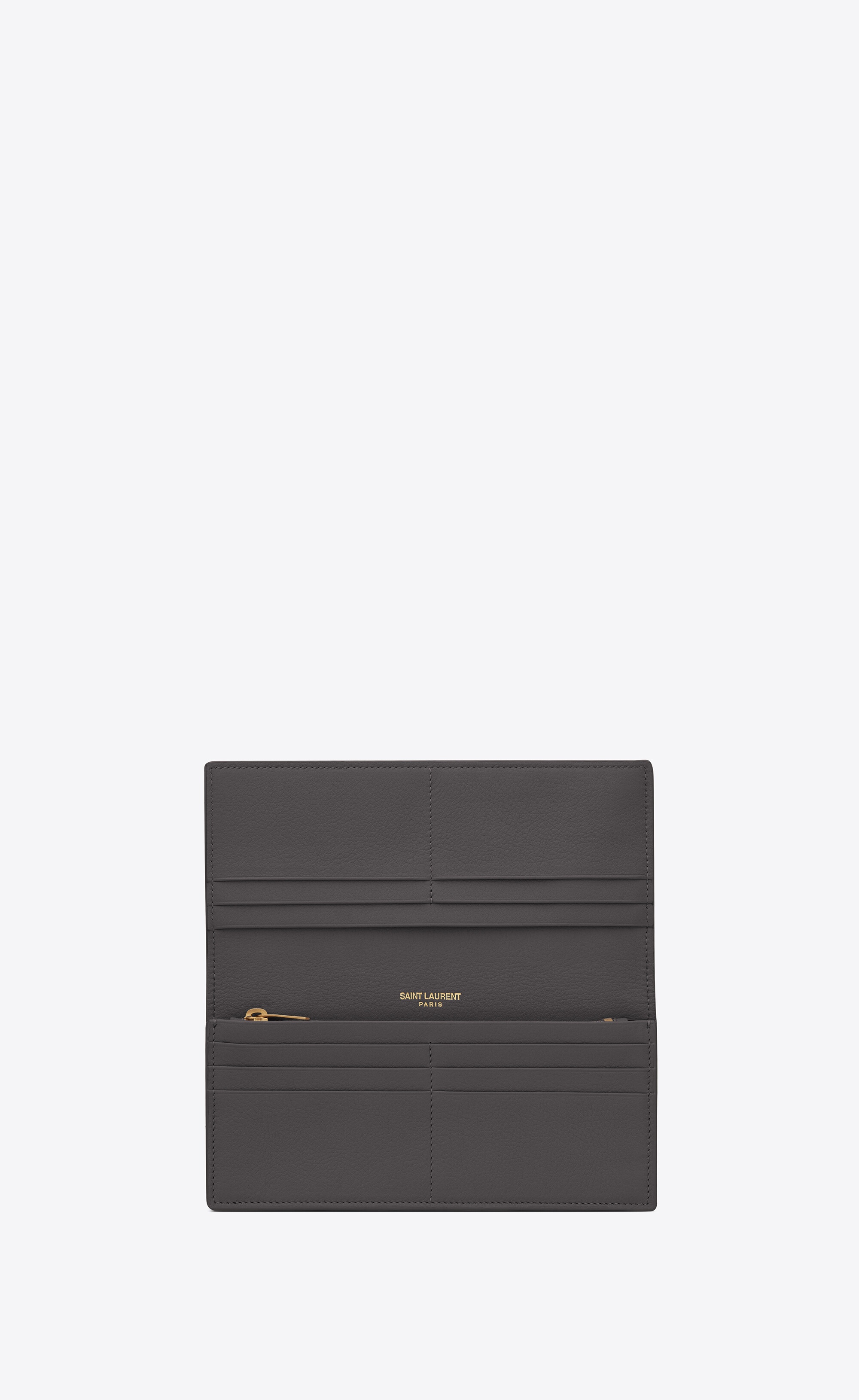 tiny cassandre flat wallet in grained leather - 4