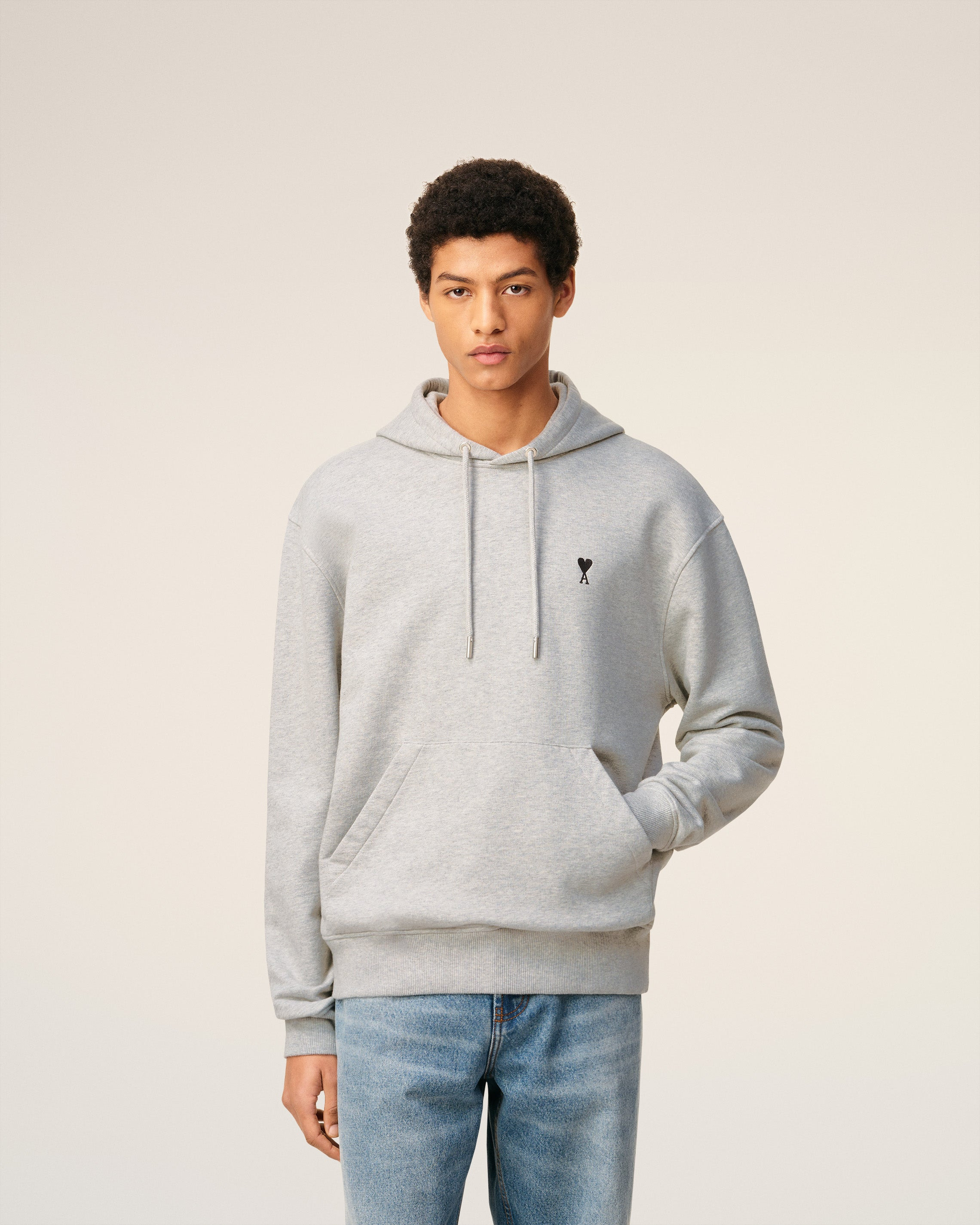GREY COTTON AMI DE COEUR HOODIE - 3