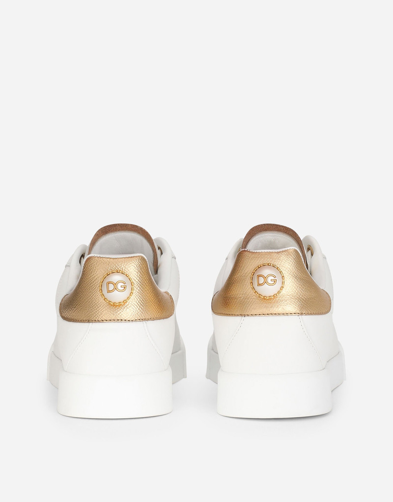 Dolce & Gabbana Calfskin nappa Portofino sneakers with lettering outlook