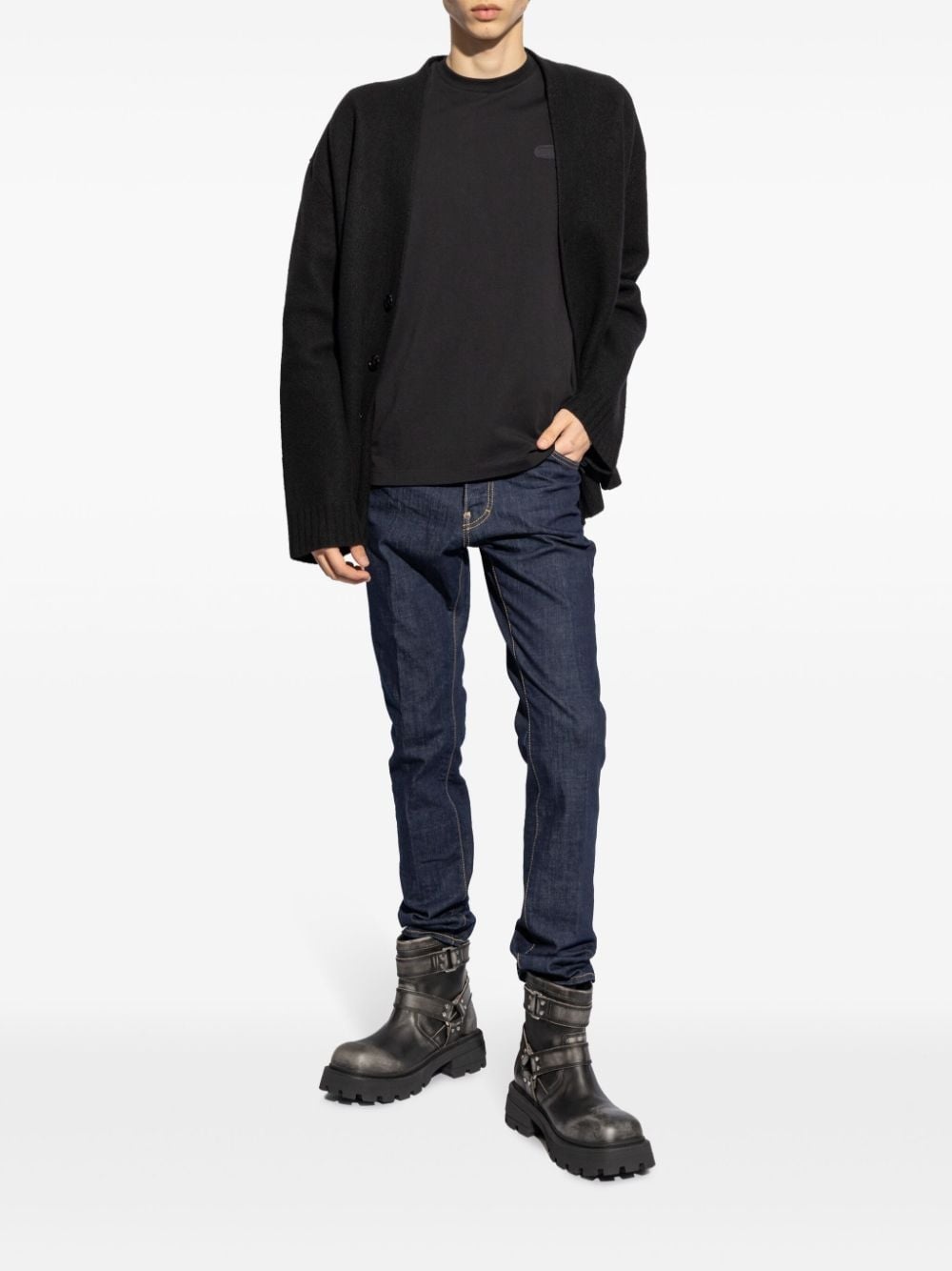 panelled slim-cut jeans - 2