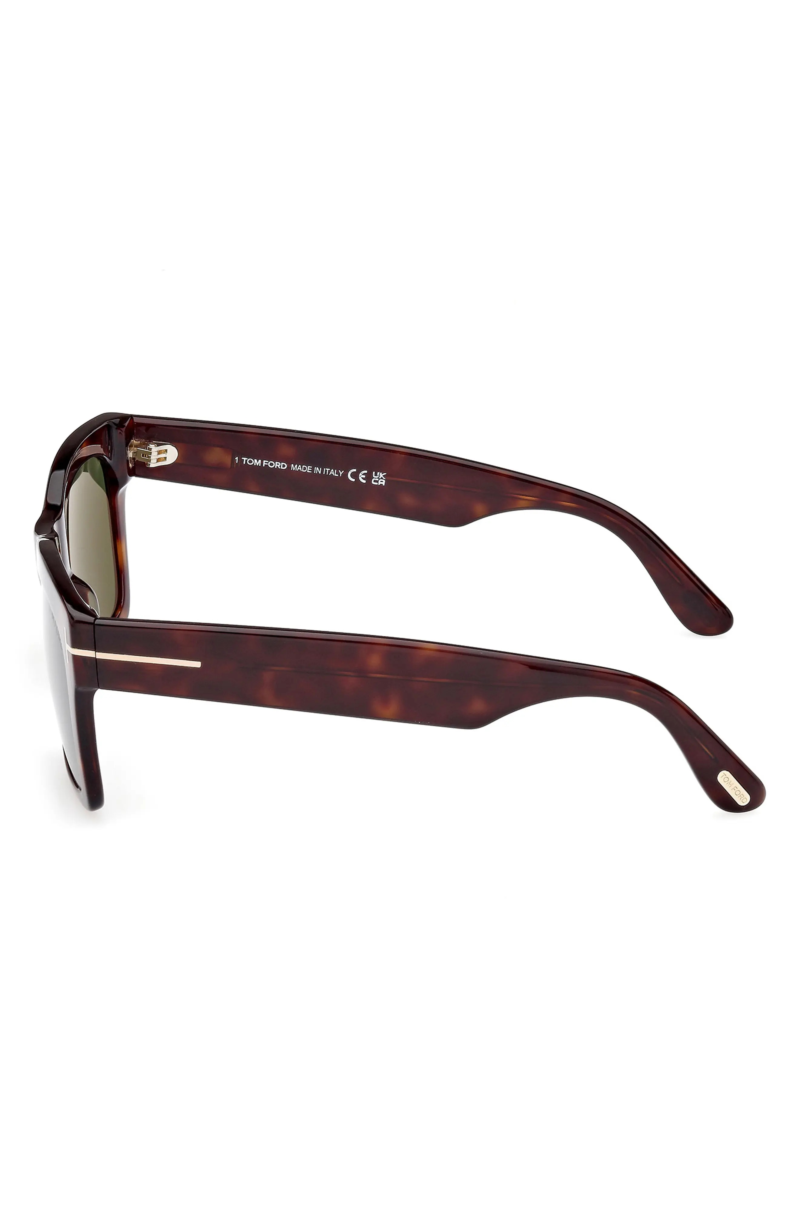 Nico 56mm Square Sunglasses in Classic Dark Havana /Green - 5