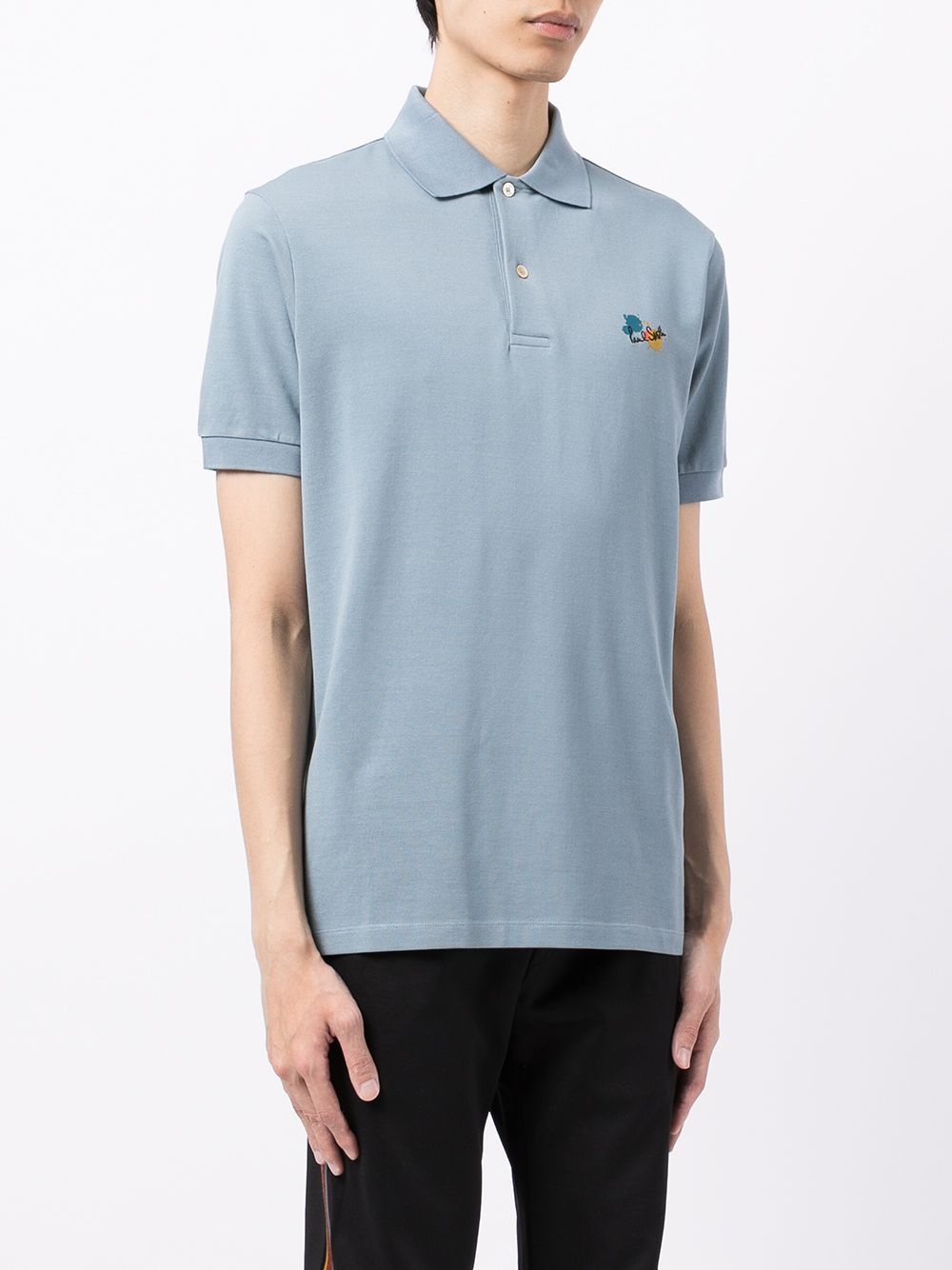 logo-embroidered cotton polo shirt - 3