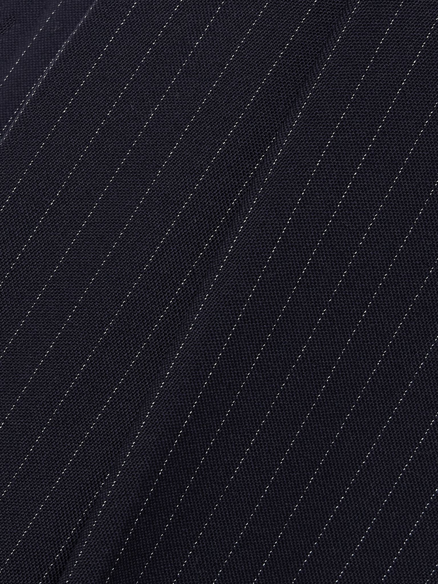 Pleated pinstriped wool-blend wide-leg pants Navy - 5
