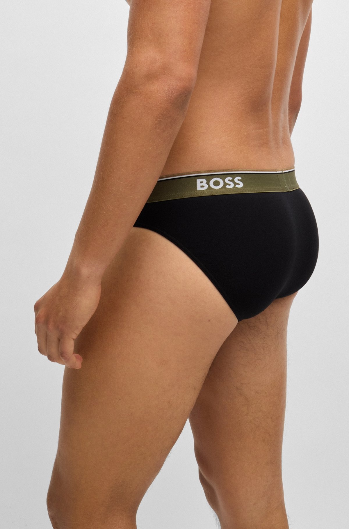 THREE-PACK OF STRETCH-COTTON BRIEFS WITH LOGO WAISTBANDS - 5