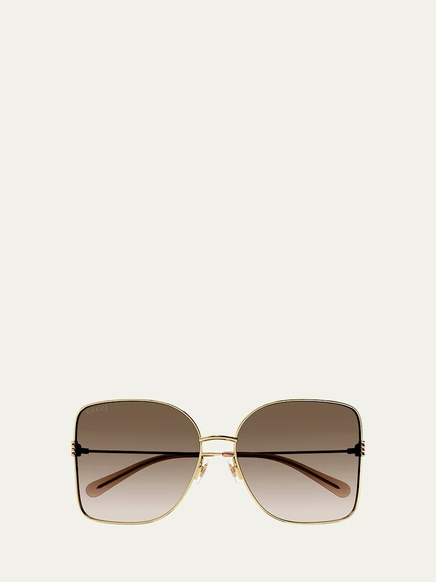 Gradient GG Metal & Acetate Butterfly Sunglasses - 1