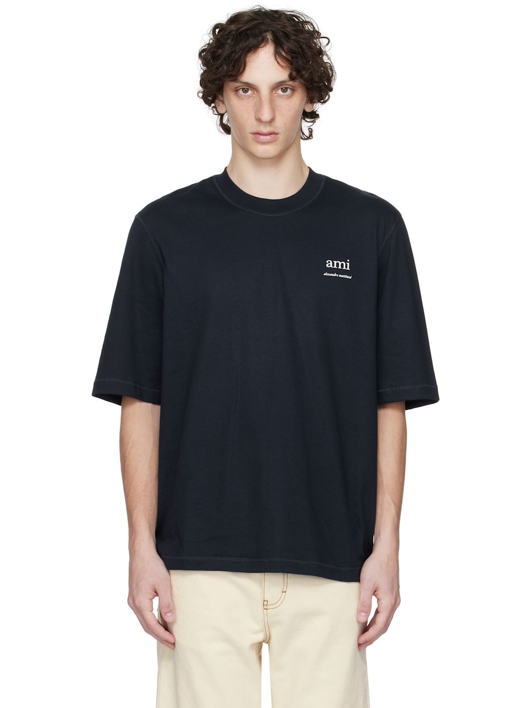 Navy Cotton T-shirt - 1