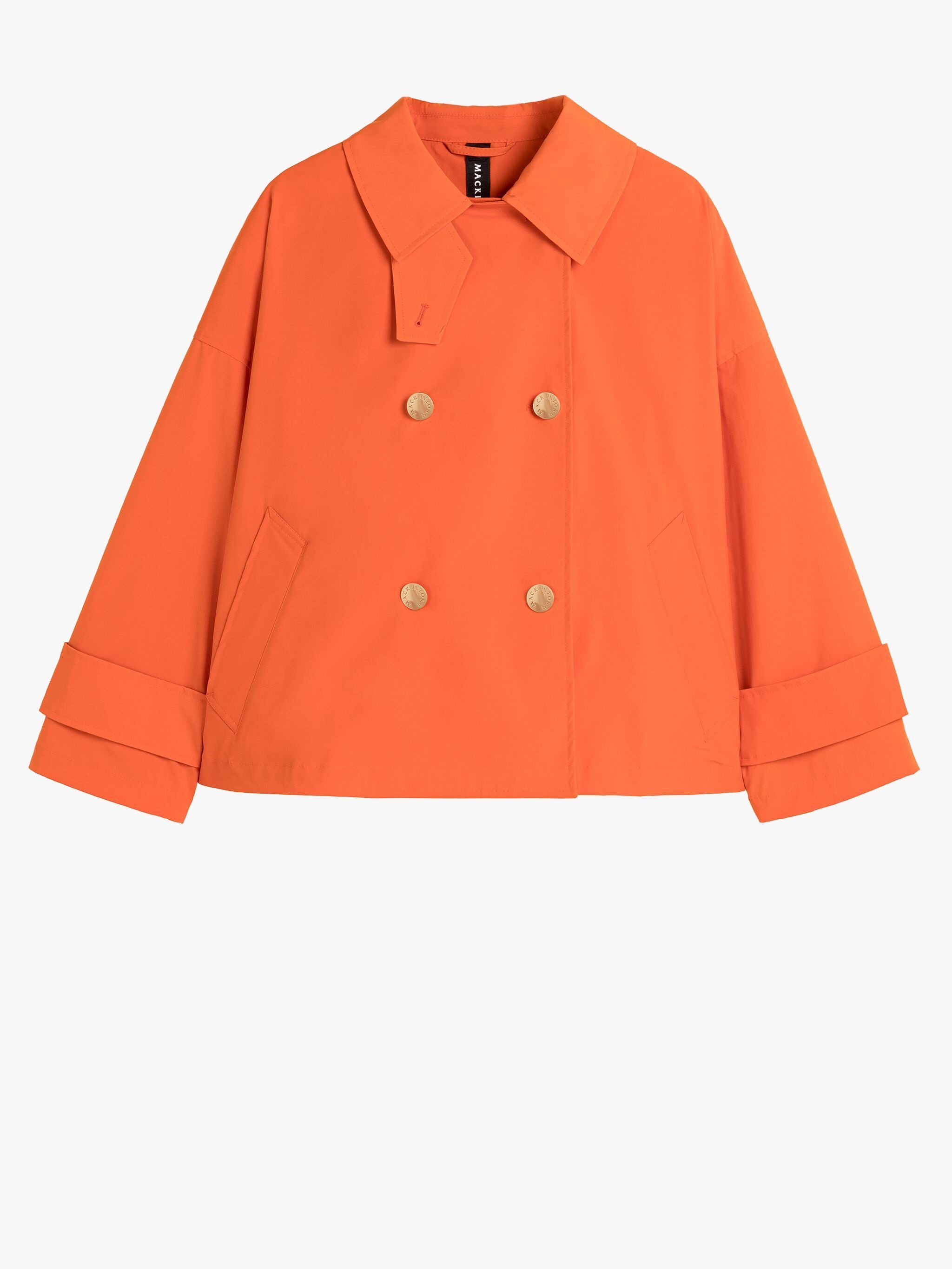HUMBIE ORANGE DRY SHORT DOUBLE-BREASTED OVERCOAT - 1