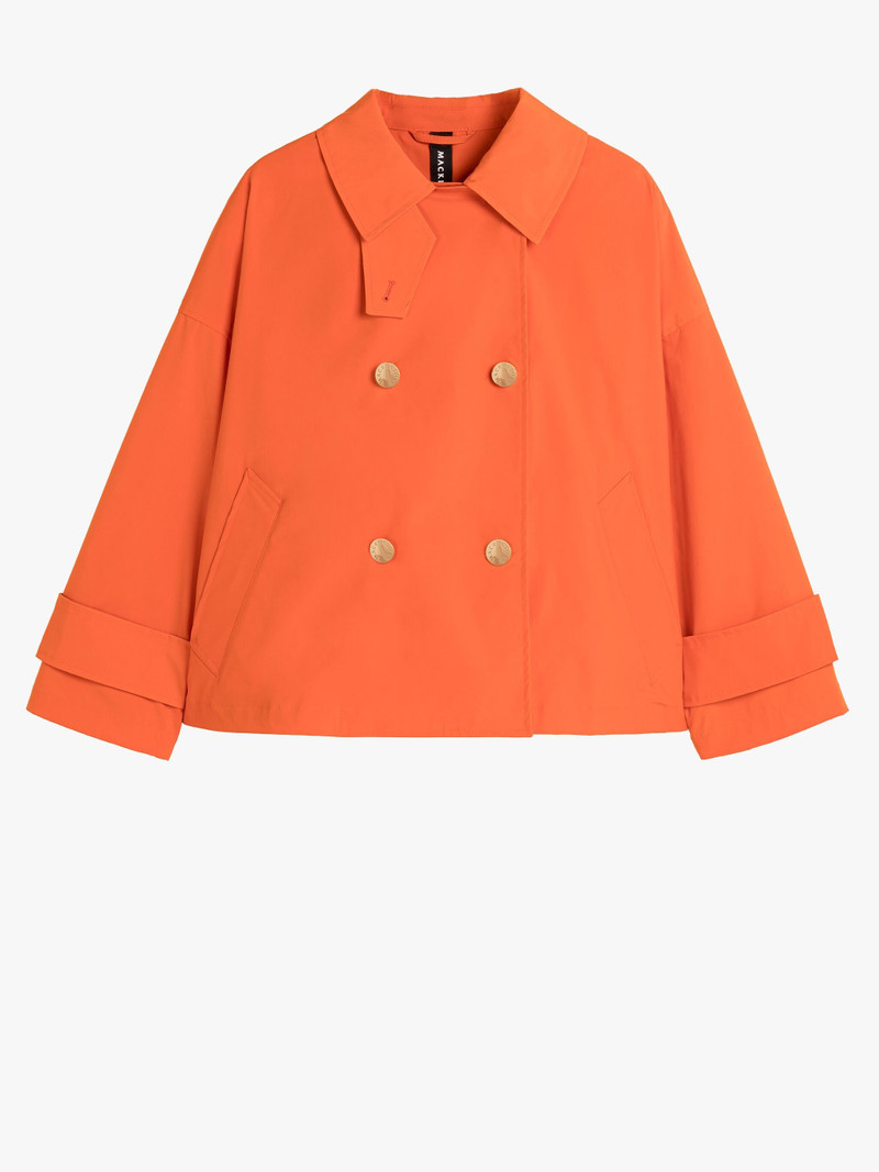 HUMBIE ORANGE DRY SHORT DOUBLE-BREASTED OVERCOAT 1