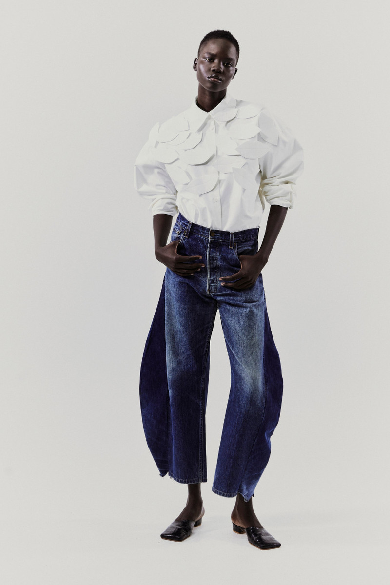 RECYCLED JEANS WITH SIDE INSERTS BLUE 8