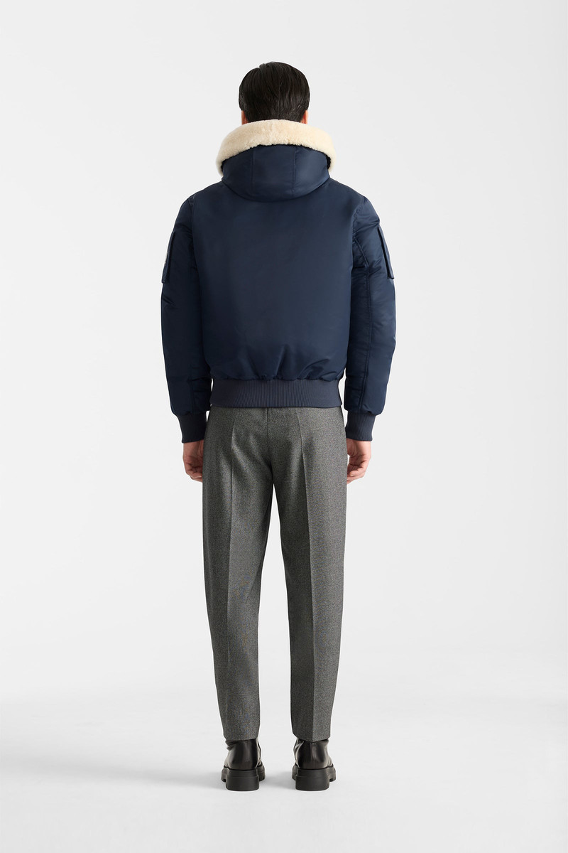AUGUST-Z bomber jacket with shearling-trimmed hood 6