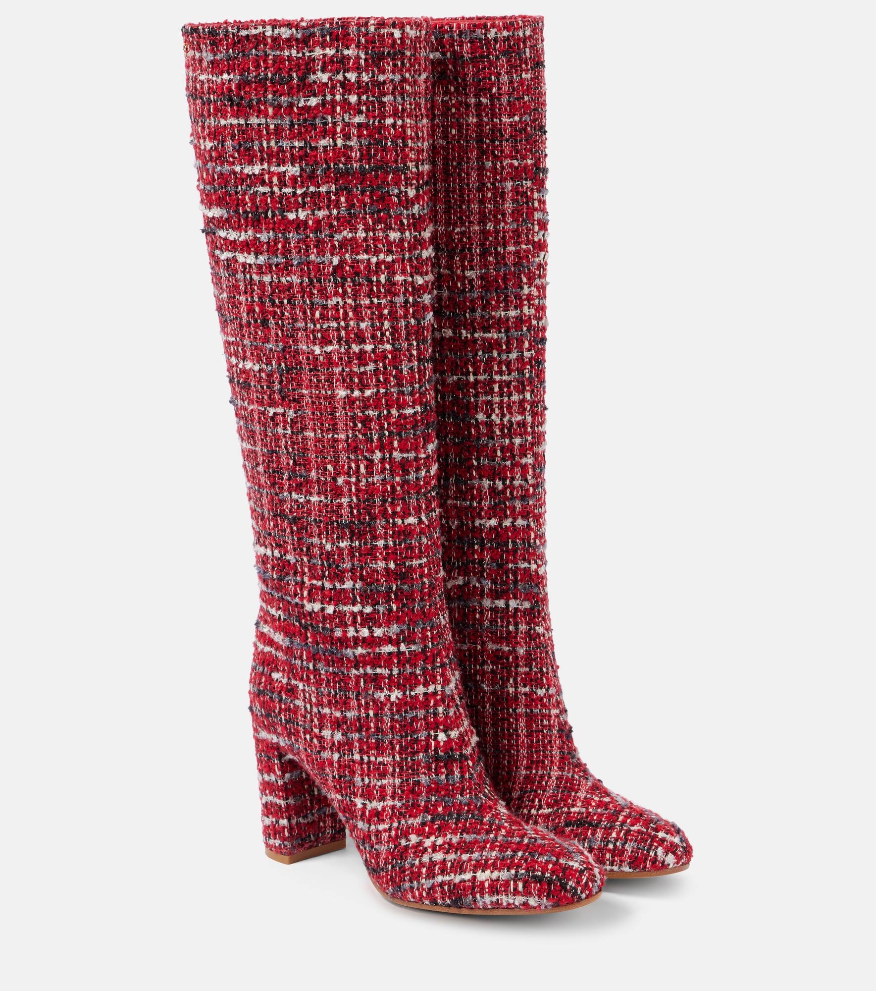 Bouclé knee-high boots - 1