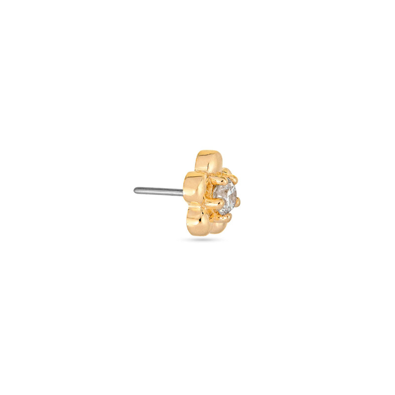 LAB-Created Diamond Flower Push Pin Flat Back 3