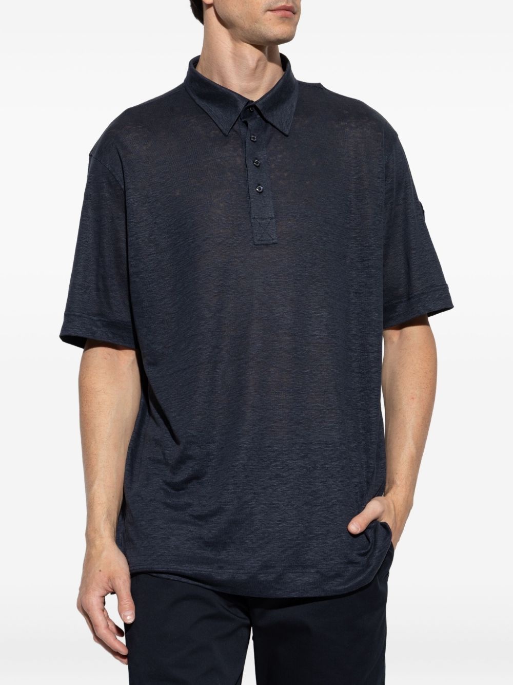 linen polo shirt - 3