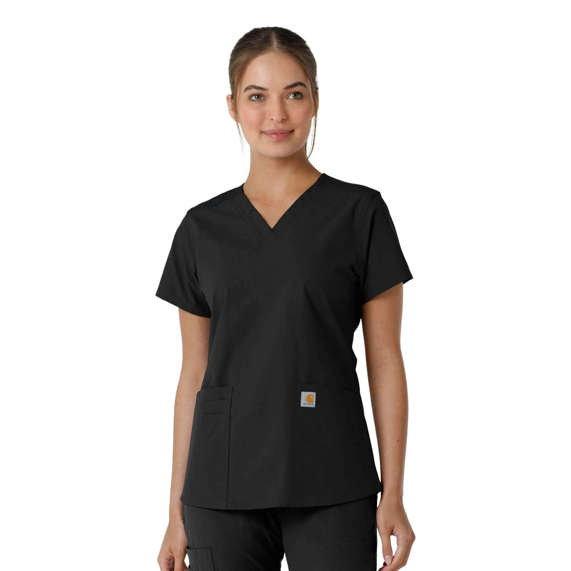 Women's Force Essentials V-Neck Knit Panel Scrub Top - 1
