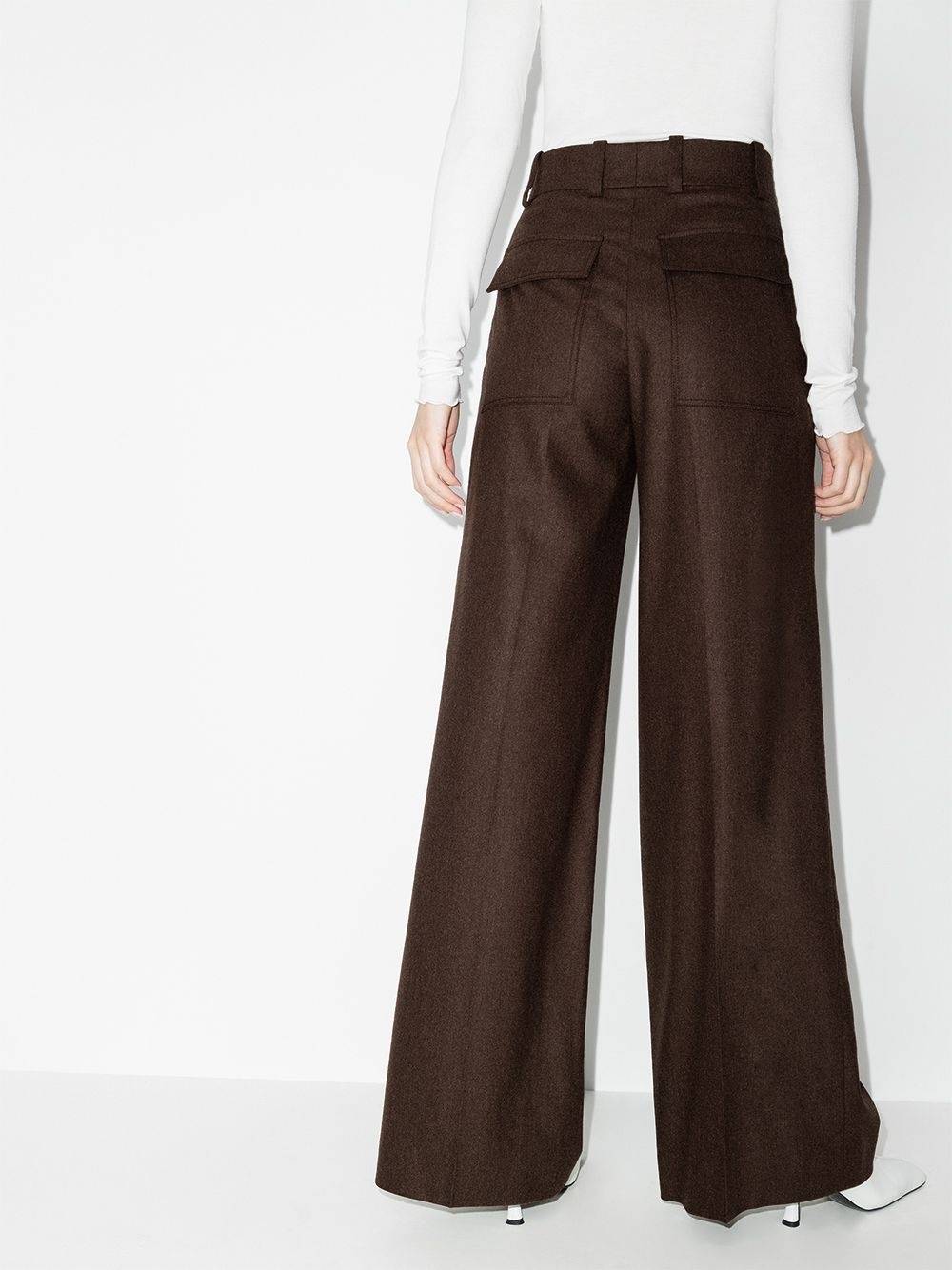 high-waist wide-leg trousers - 3