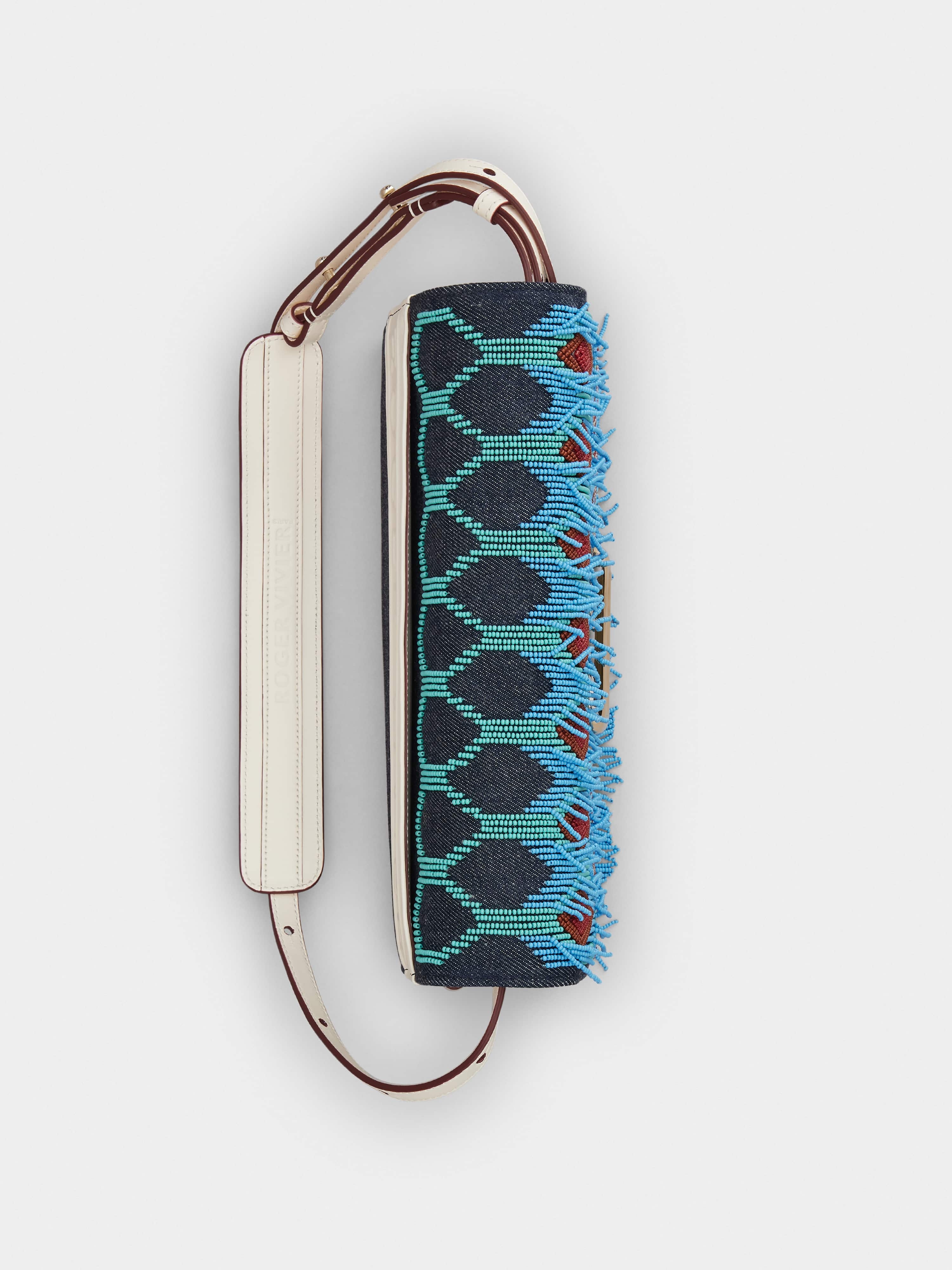 Viv' Choc Ikat Beads Bag in Denim - 5