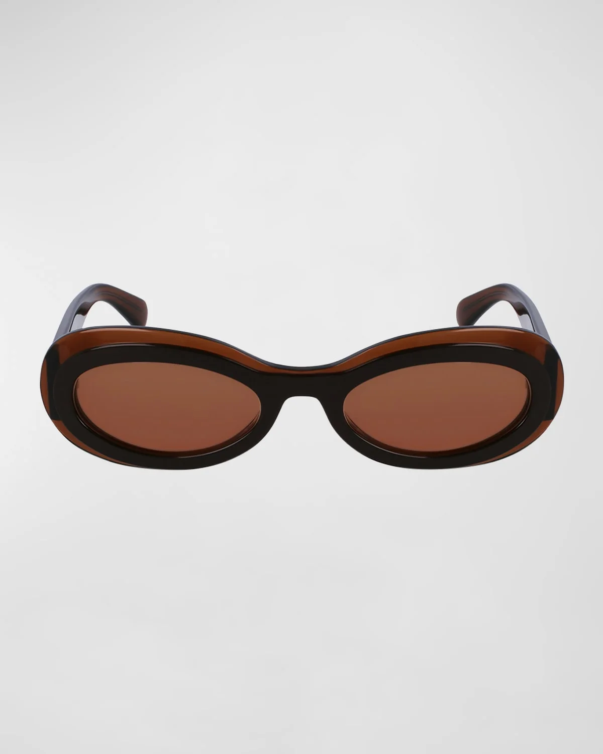 Classic Logo Acetate Oval Sunglasses - 1