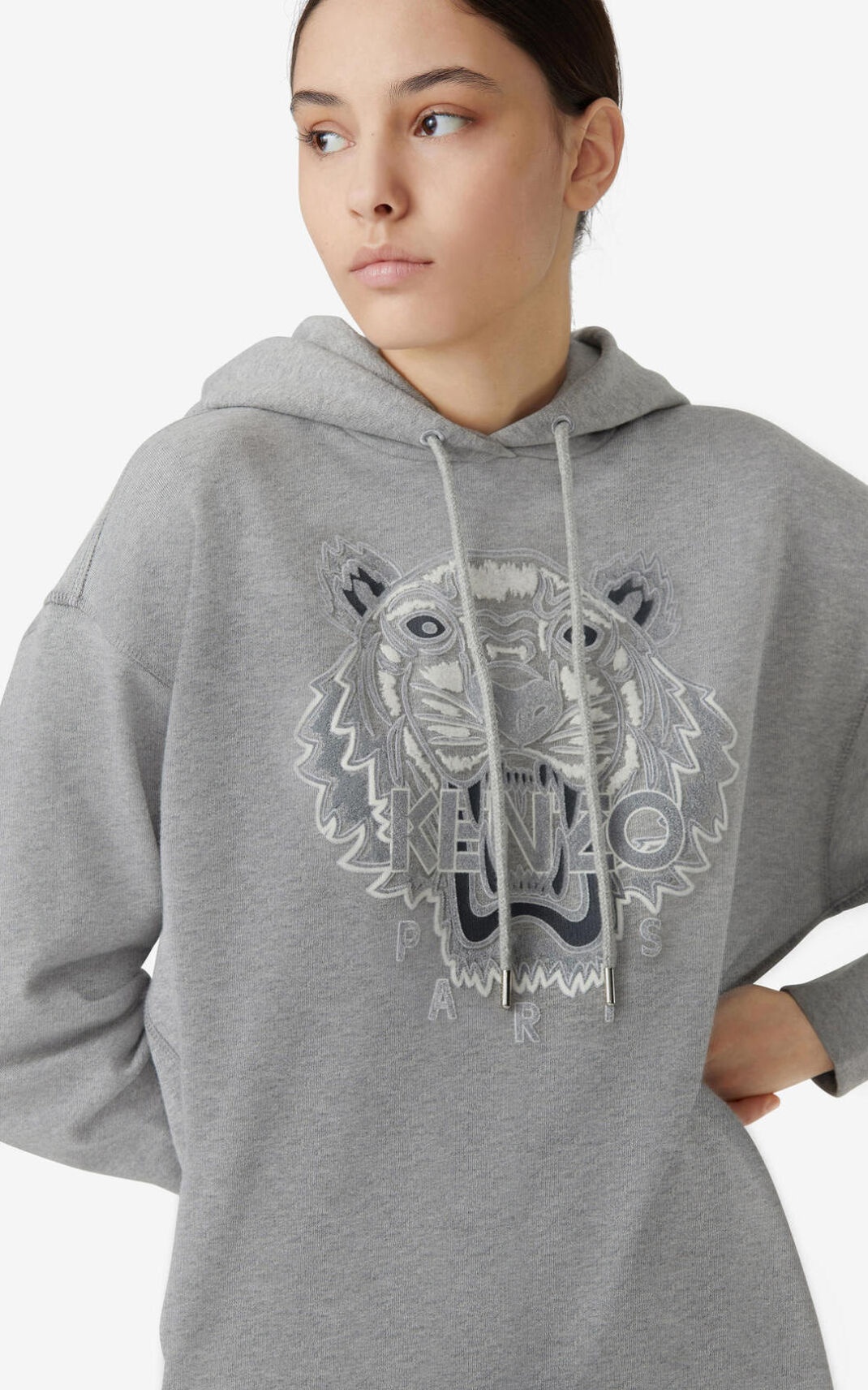 Tiger Flock hooded sweatshirt dress - 3