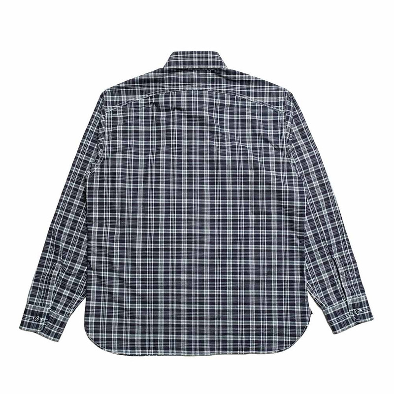 SUGAR CANE FICTION ROMANCE - 4oz. INDIGO CHECK WORK SHIRT - SC29672 outlook