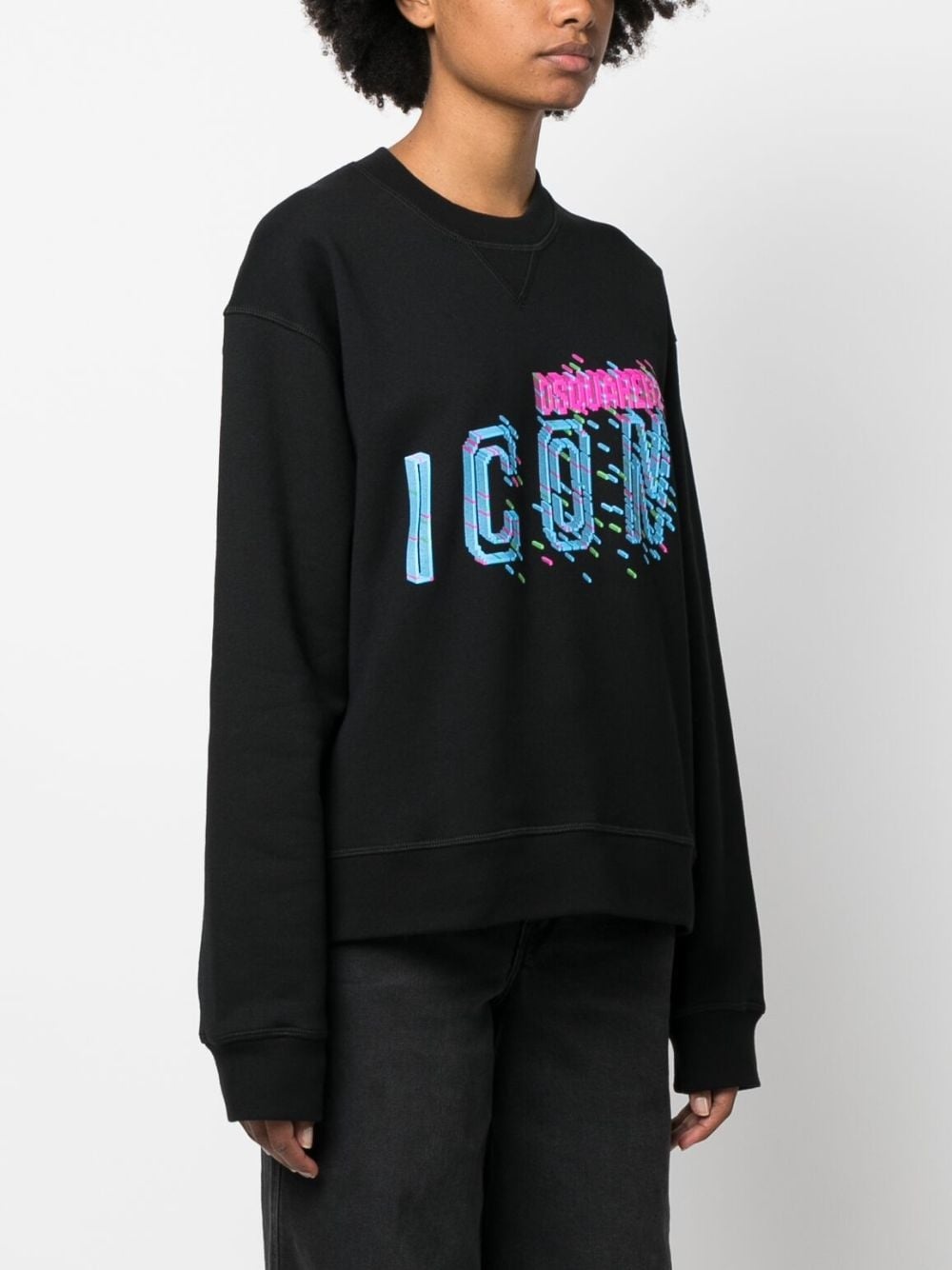 slogan-print cotton sweatshirt - 3