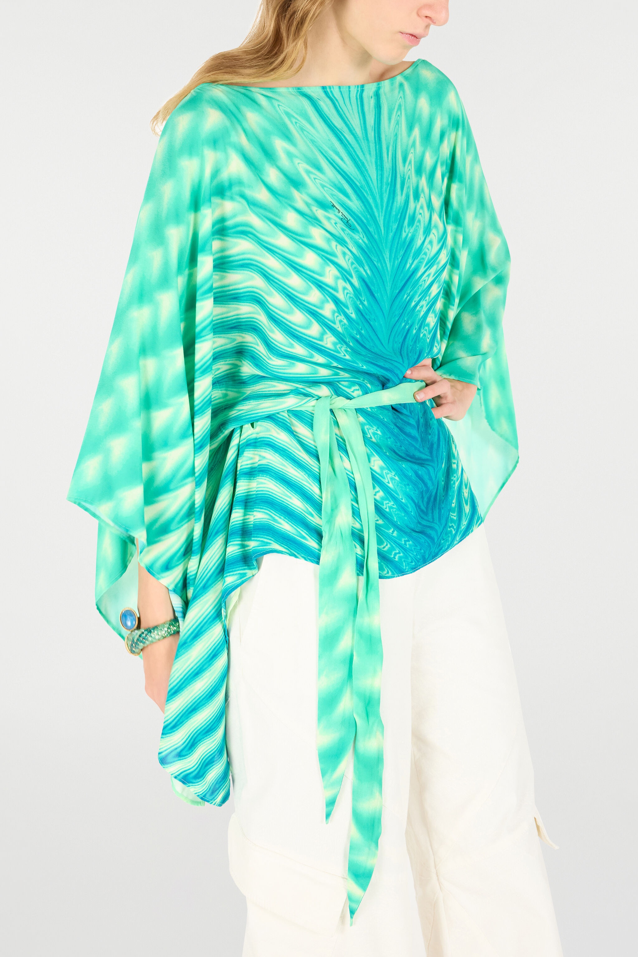 Caftan With Belt And All-Over Print - 7