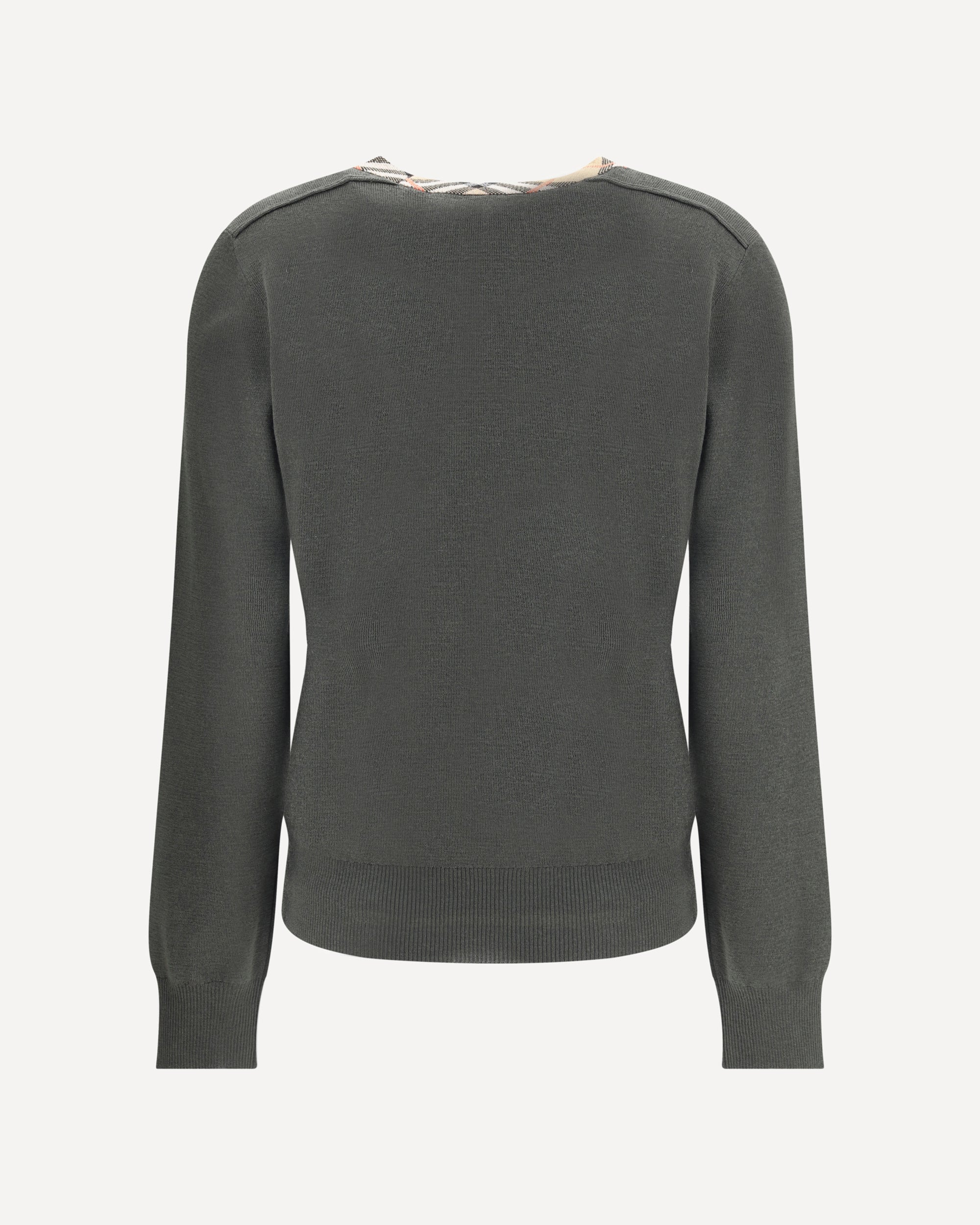 Wool Pullover with Check - 2