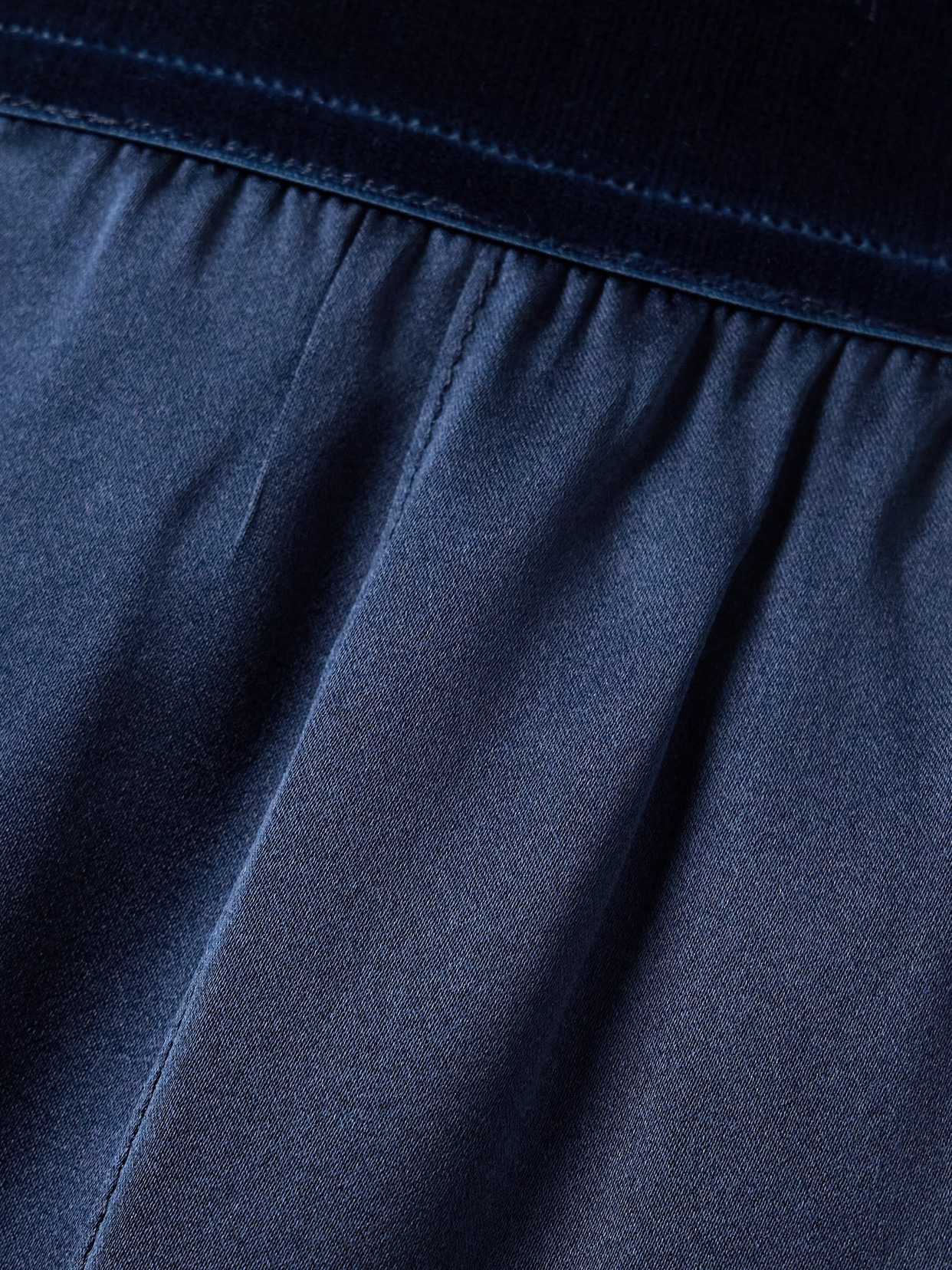 Velvet-trimmed Stretch-silk Satin Pants - 4