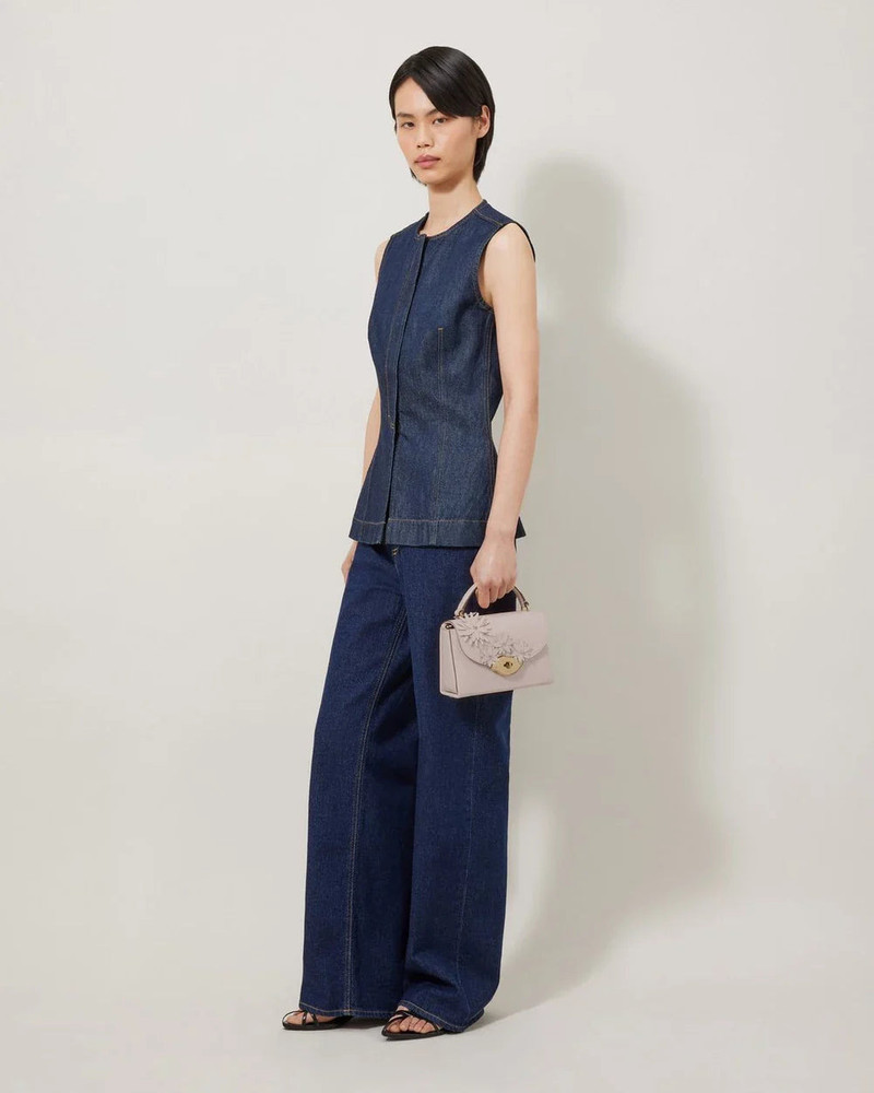 Mulberry Small Lana Top Handle Blossom Pink High Gloss Leather & Flowers outlook