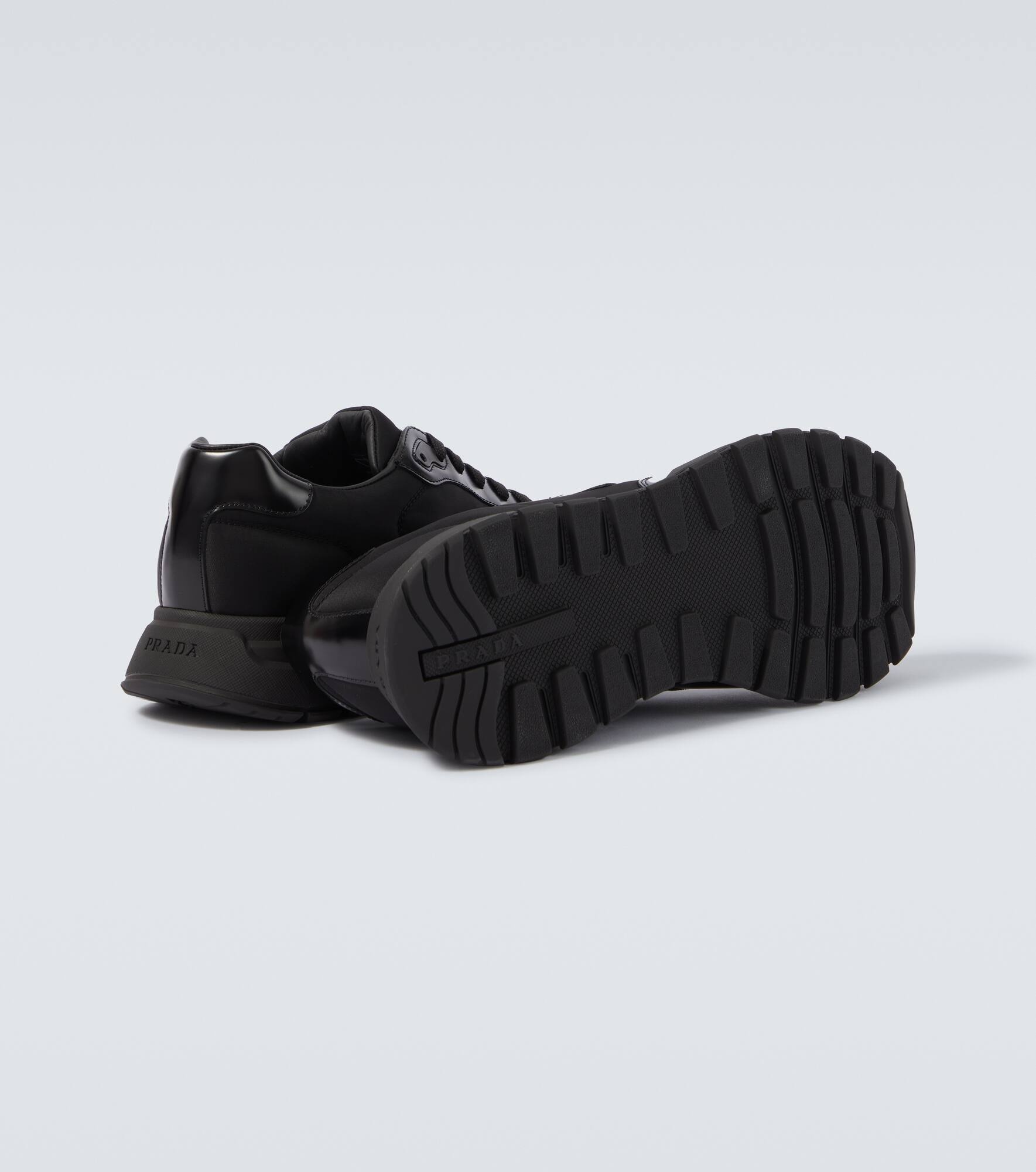 Re-Nylon and leather sneakers - 7