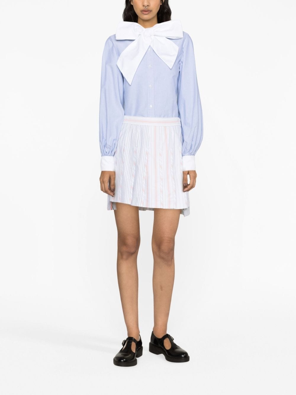 striped pleated miniskirt - 4