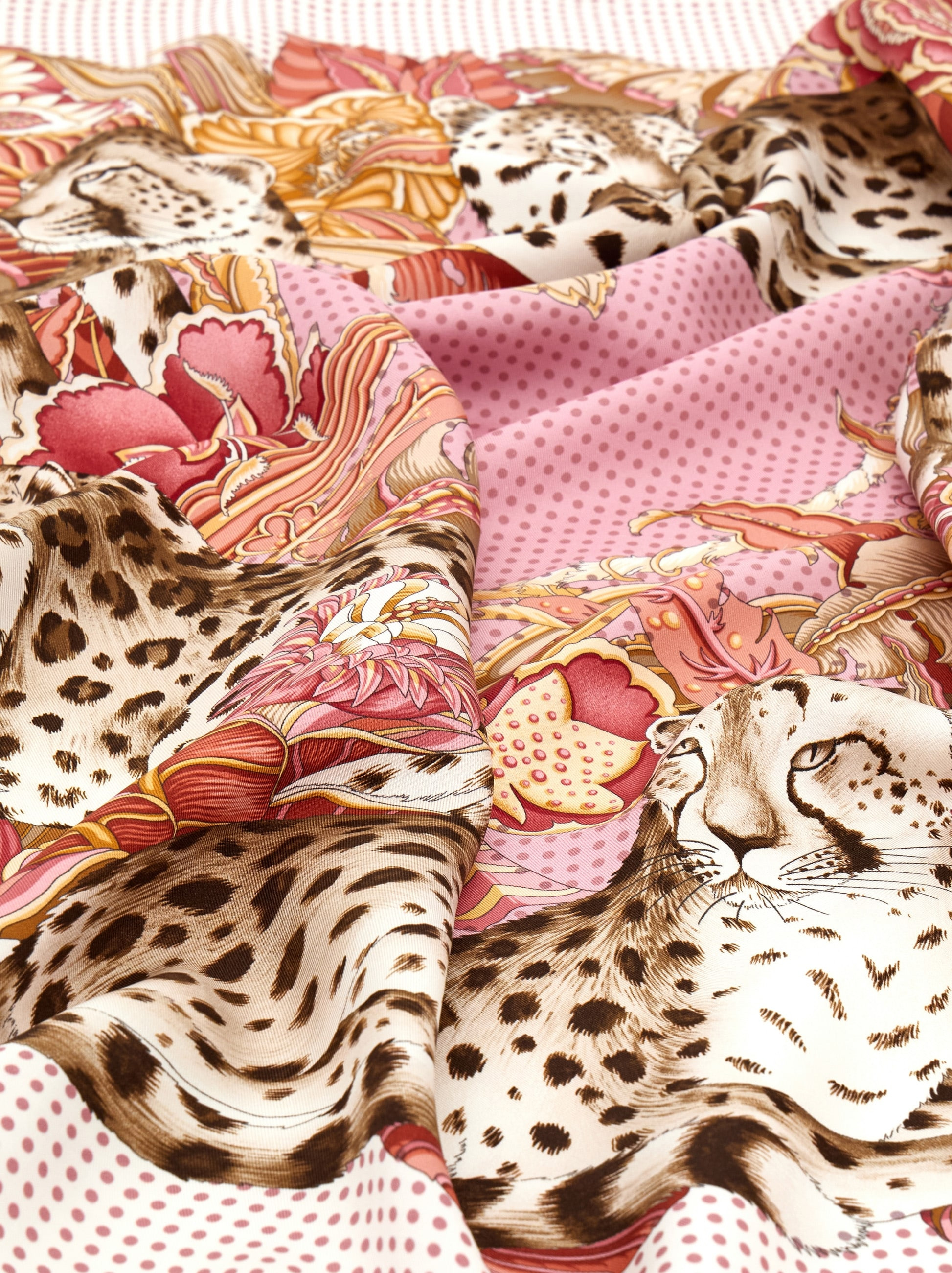 Cheetah print silk scarf - 4