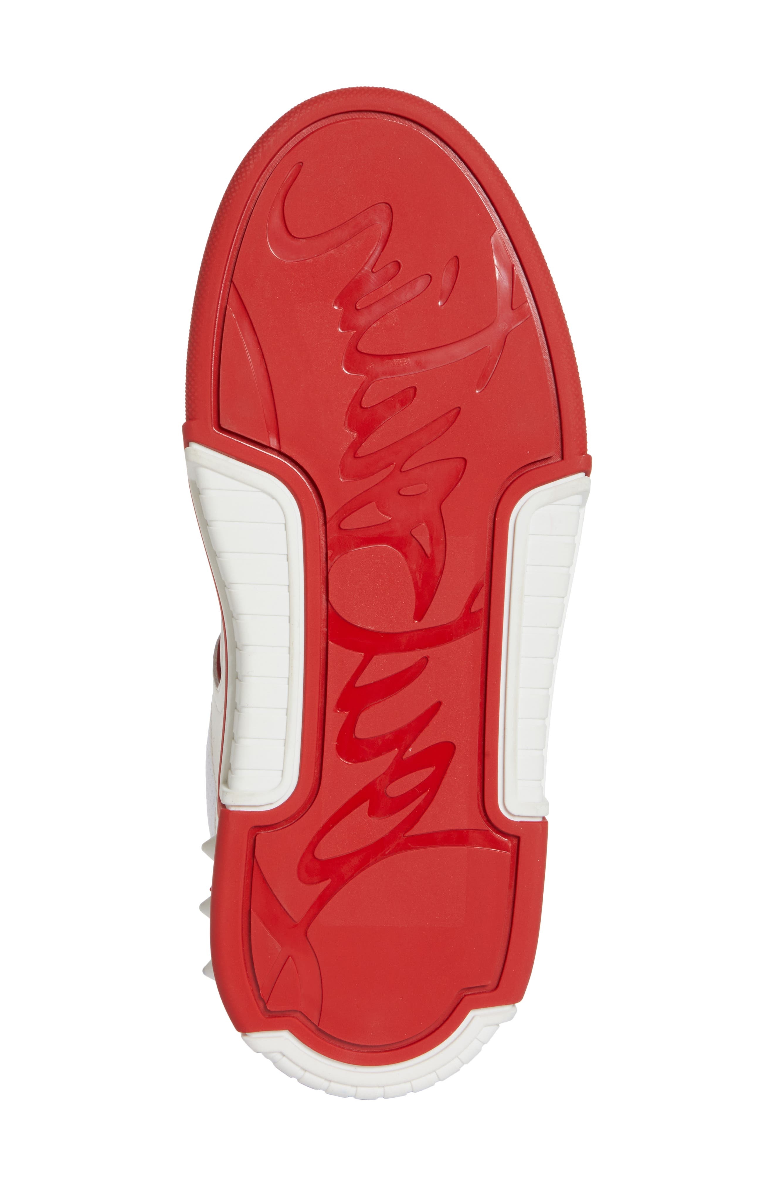 Christian Louboutin Astroloubi Mixed Media Low Top Sneaker in J679 White/Loubi at Nordstrom - 6
