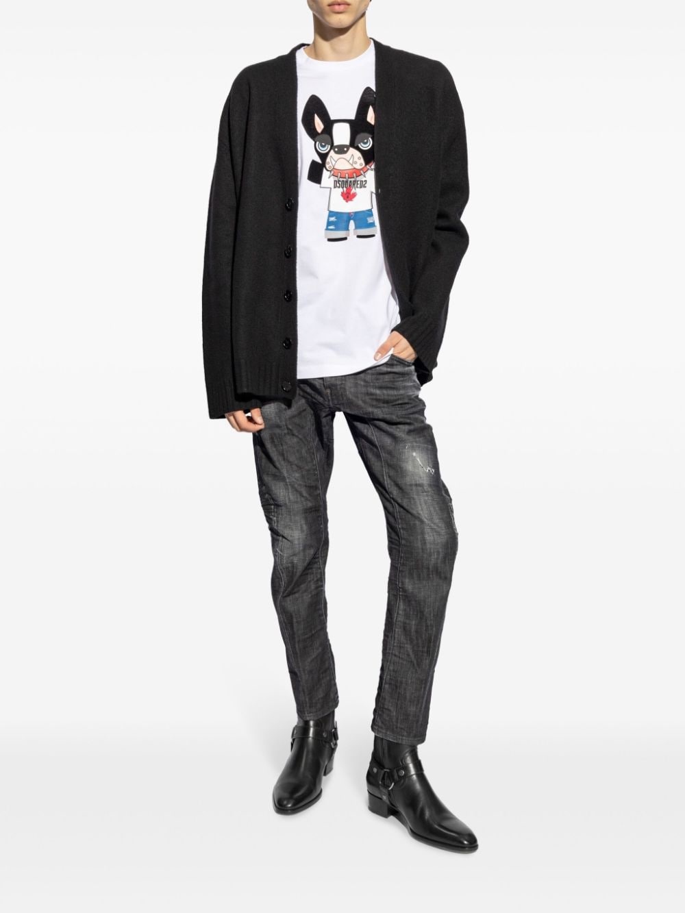 distressed slim-cut jeans - 2