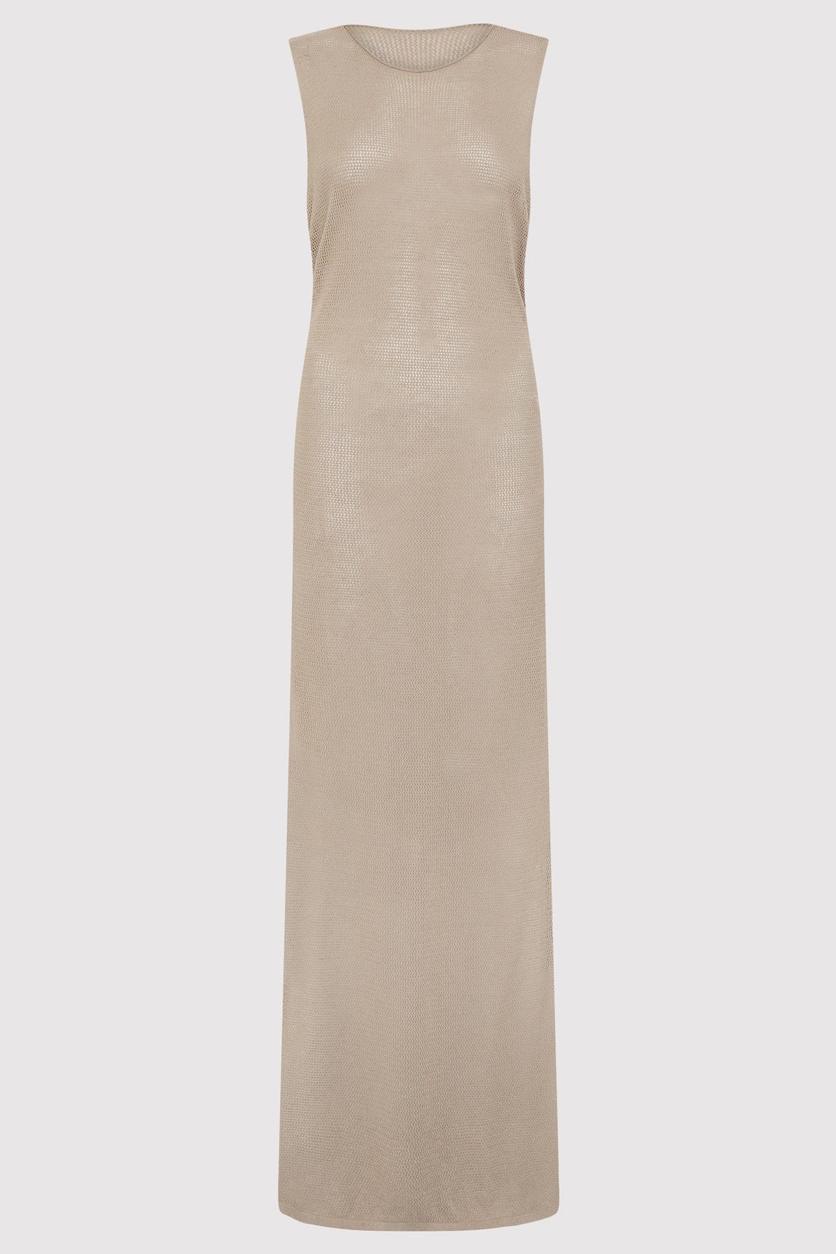 Mesh Tuck Back Maxi Dress - Fog - 1