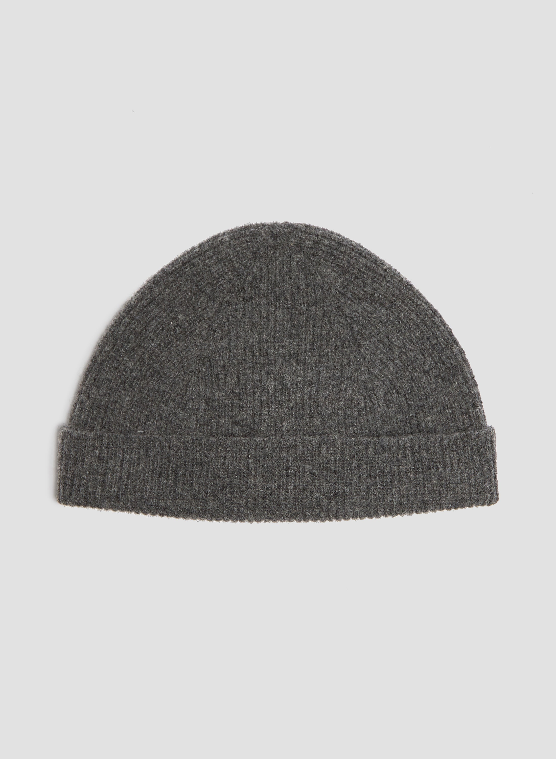 Lambswool Beanie in Cliff Grey - 2