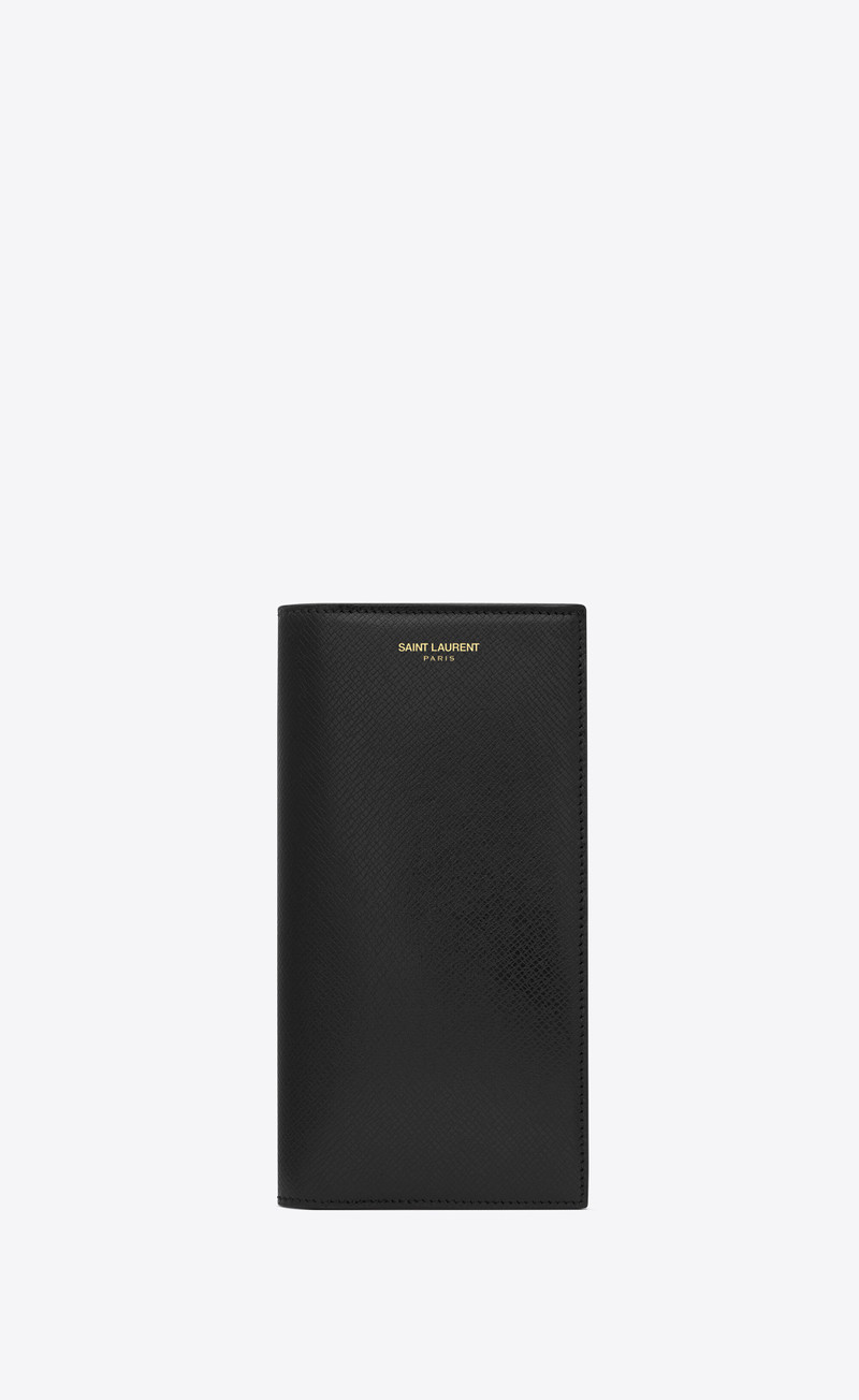 saint laurent paris continental wallet in coated bark leather 1
