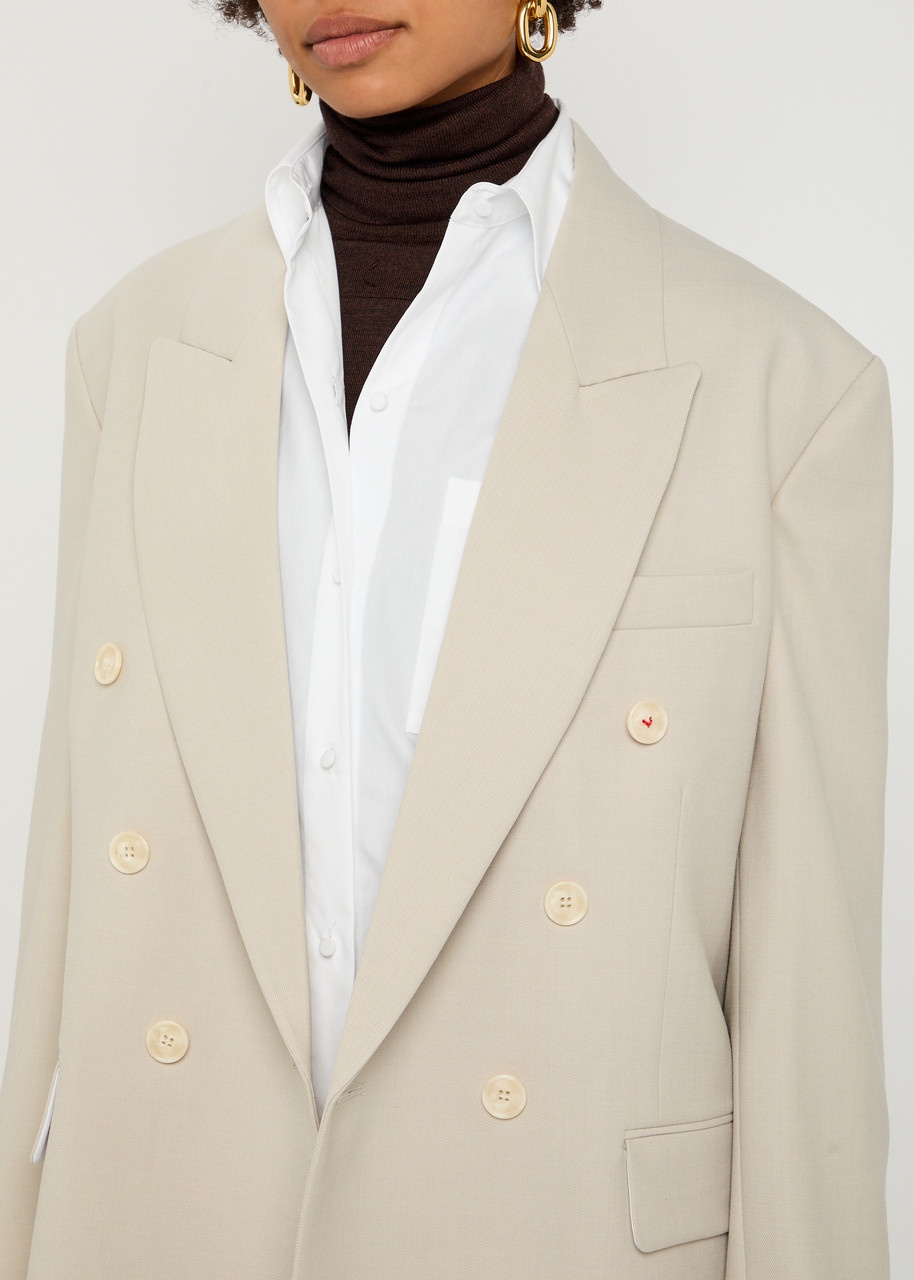 Victoria Beckham Double Breasted Woven Blazer - 5