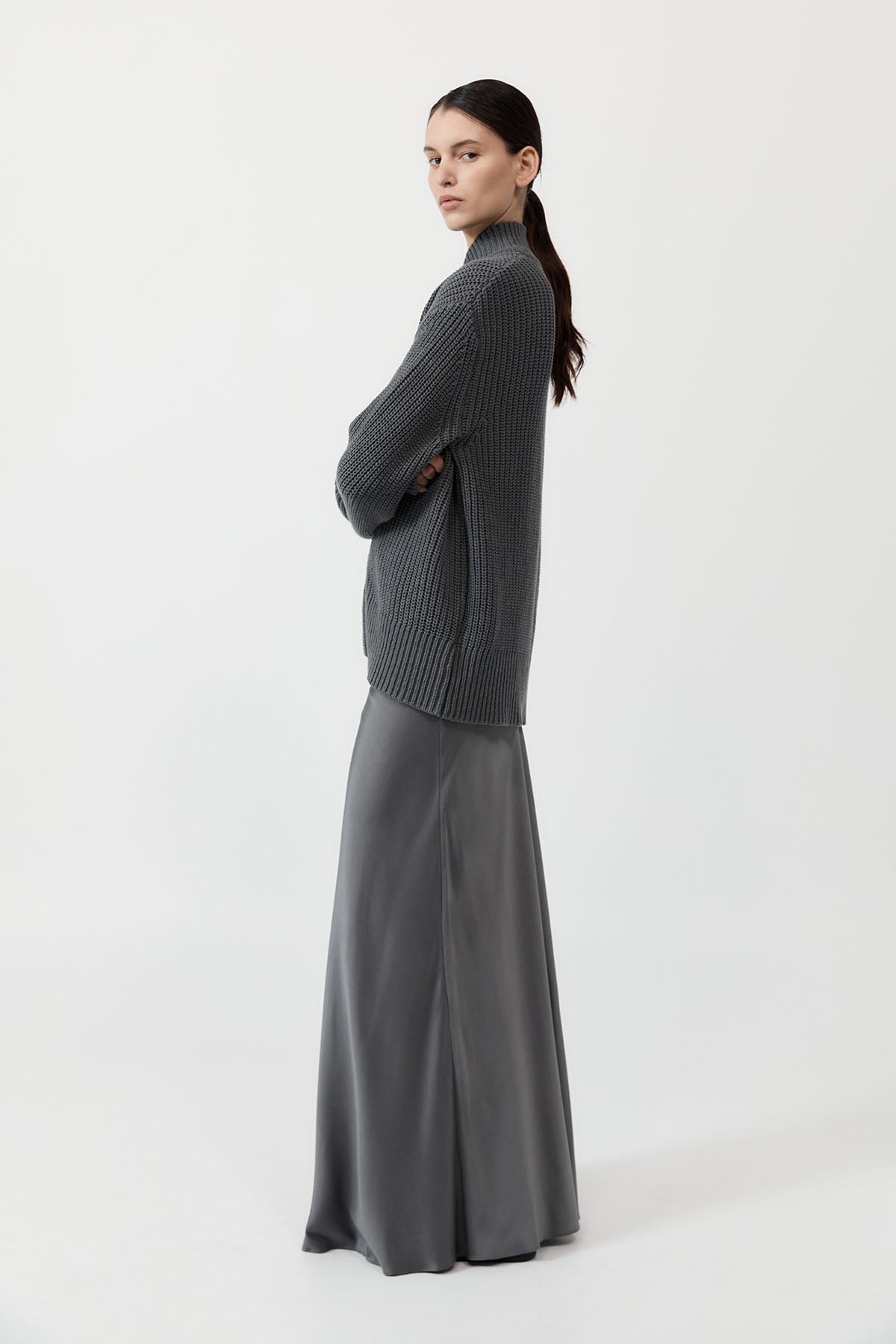 Zip Detail Cardigan - Smoke - 6