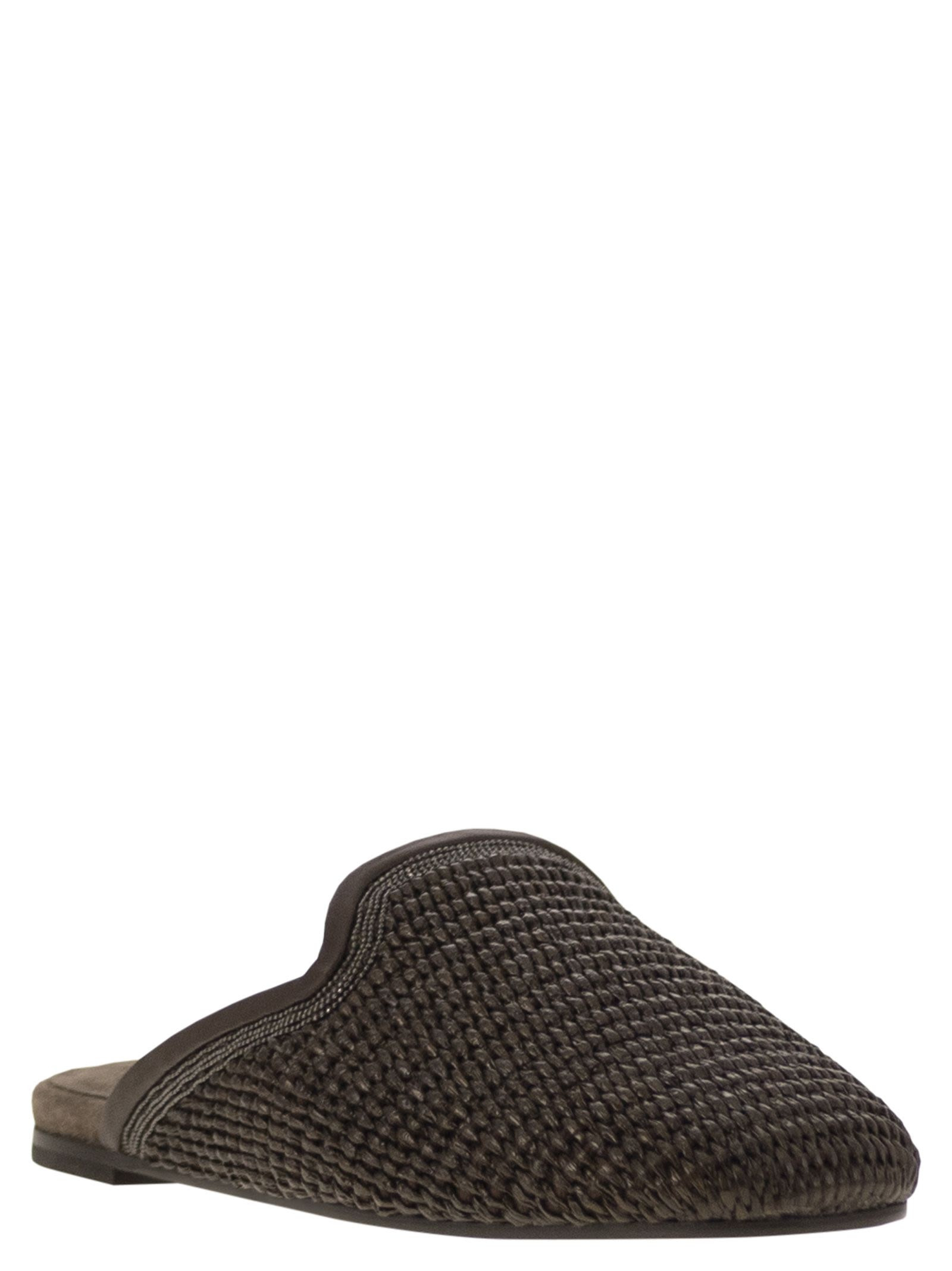 Brunello Cucinelli Women Techno Raffia Slipper With Precious Trim - 2
