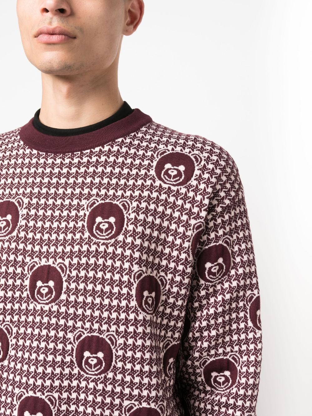 TEDDY BEAR-PRINT WOOL JUMPER - 4