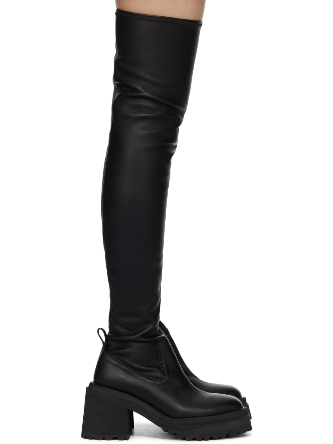 Black Leather Tall Boots - 1