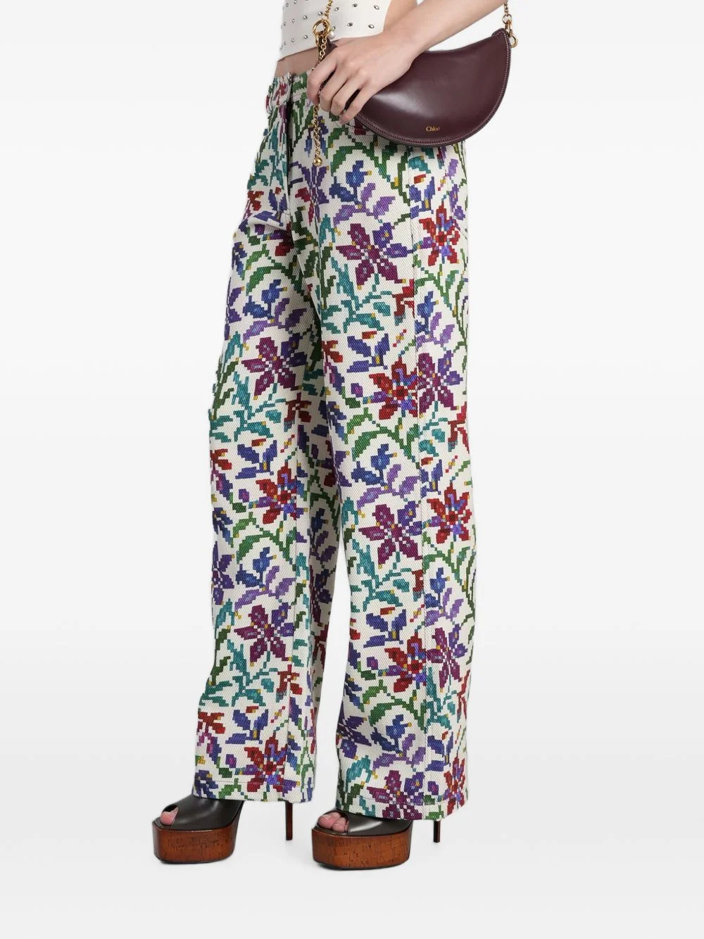 floral-print trousers - 1