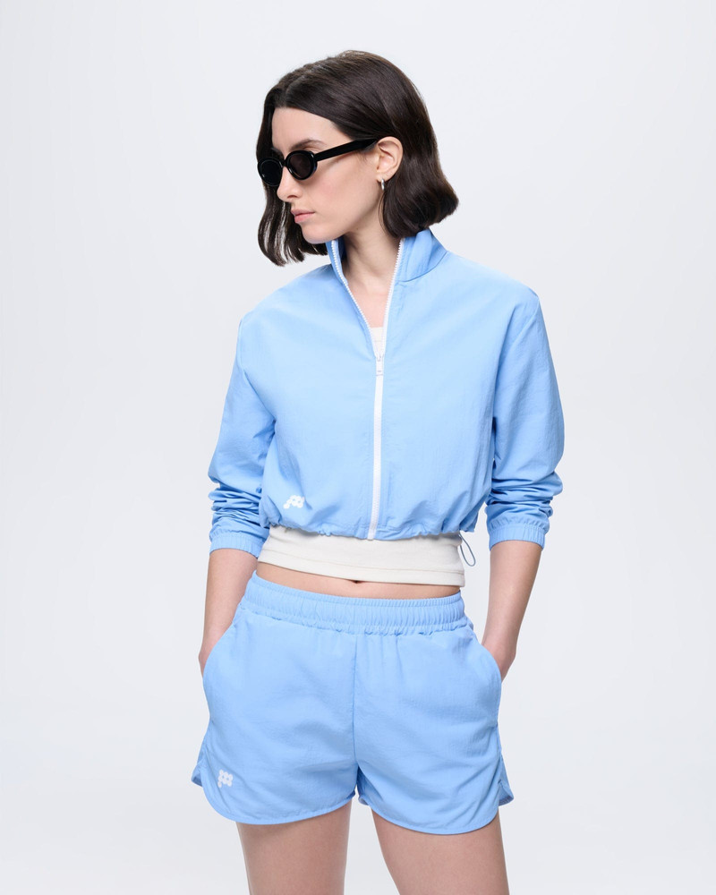 PANGAIA Womens Recycled Nylon Zip Up Jacket - Dewdrop Blue outlook
