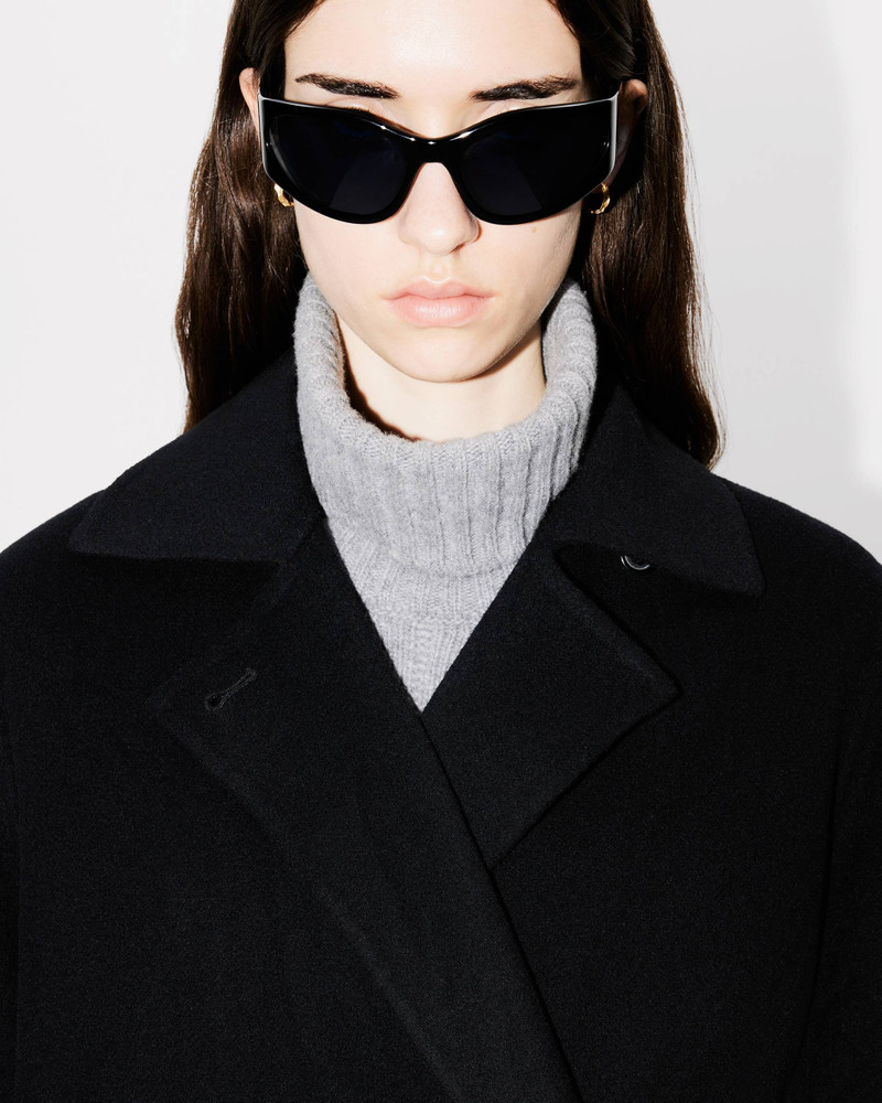 Long belted coat in wool and cashmere 5