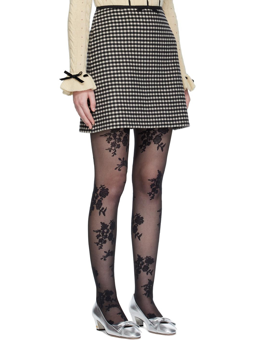 Black & White Check Miniskirt - 2